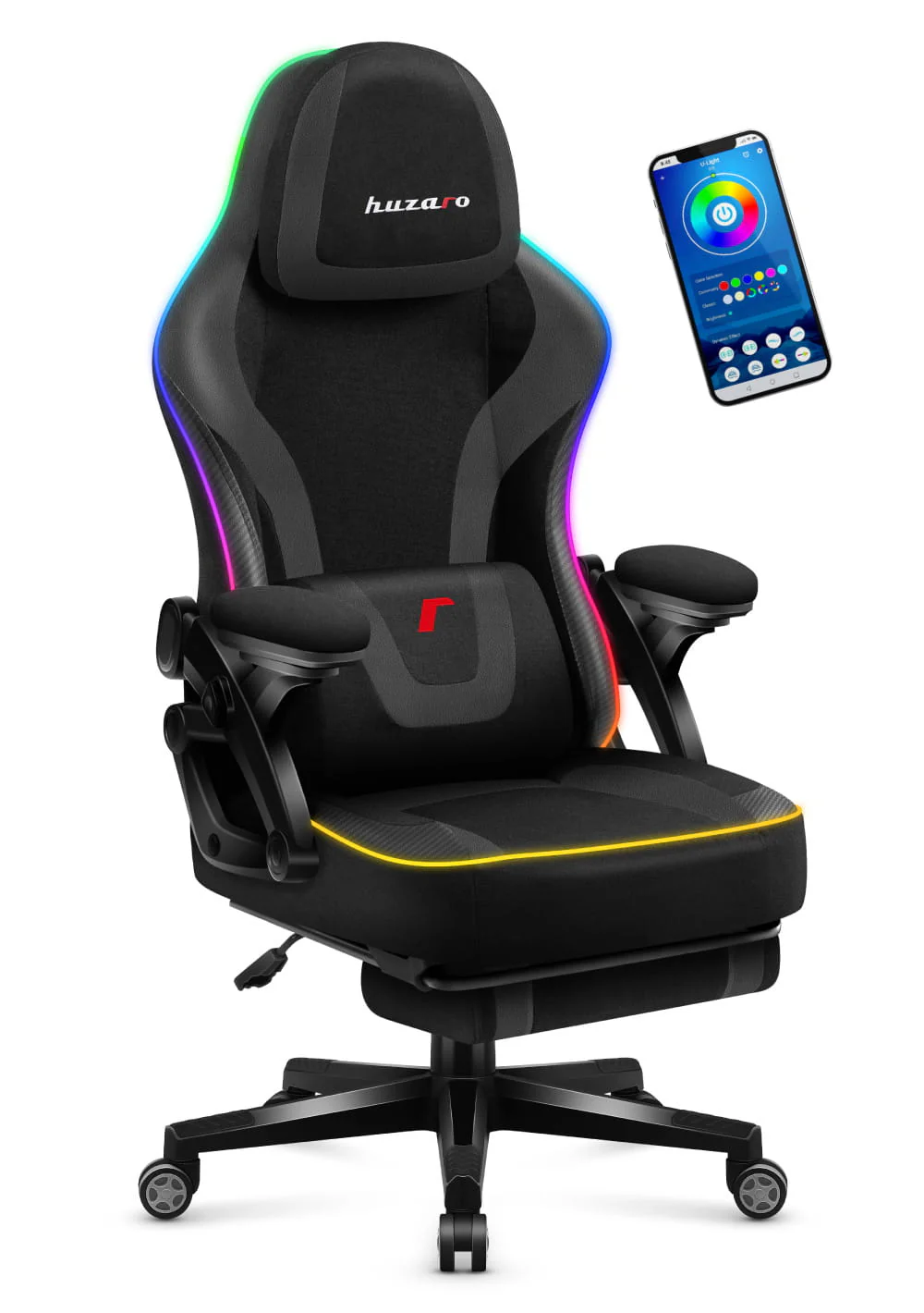 Fotel gamingowy Huzaro Force 4.6 Black RGB Smart - Image 6
