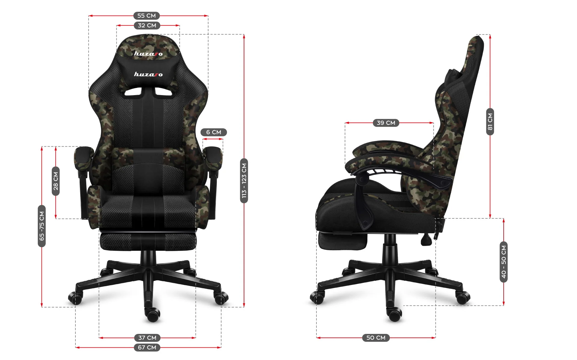 Fotel Gamingowy Huzaro Force 4.7 Camo Mesh - Image 12