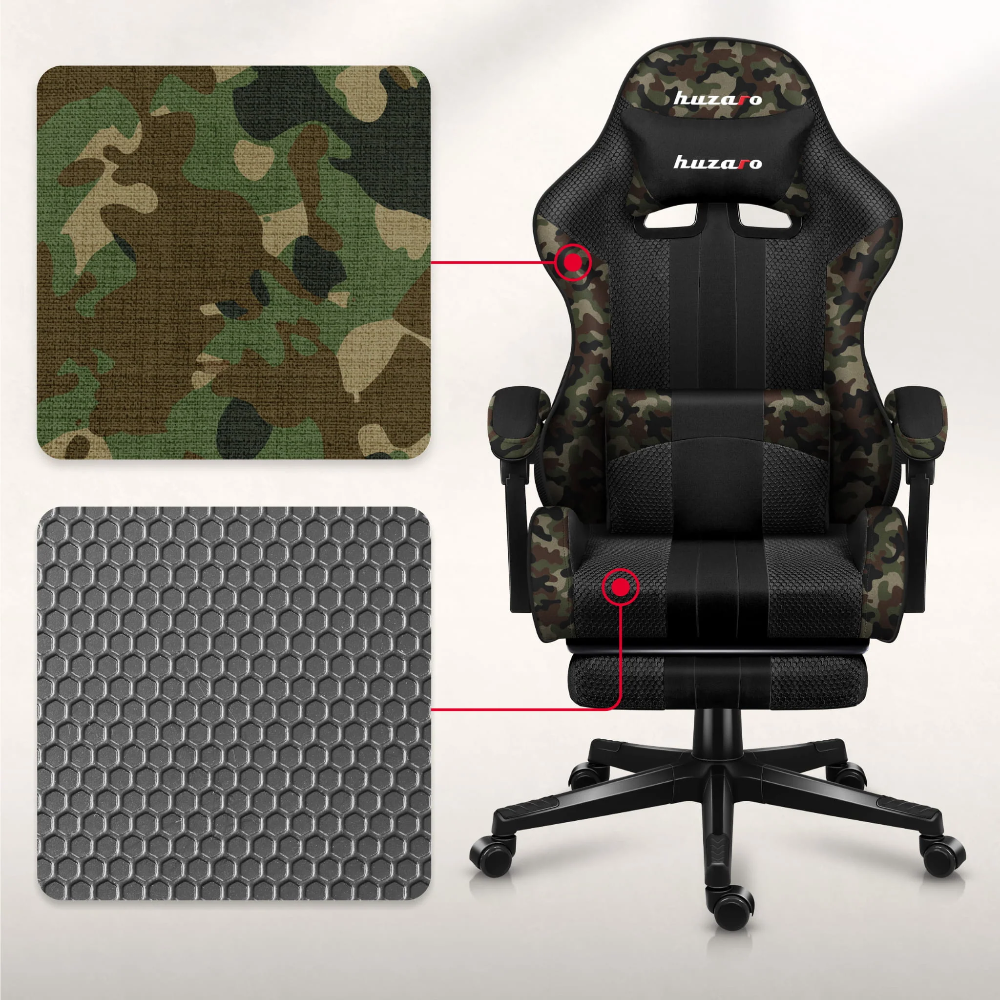 Fotel Gamingowy Huzaro Force 4.7 Camo Mesh - Image 13