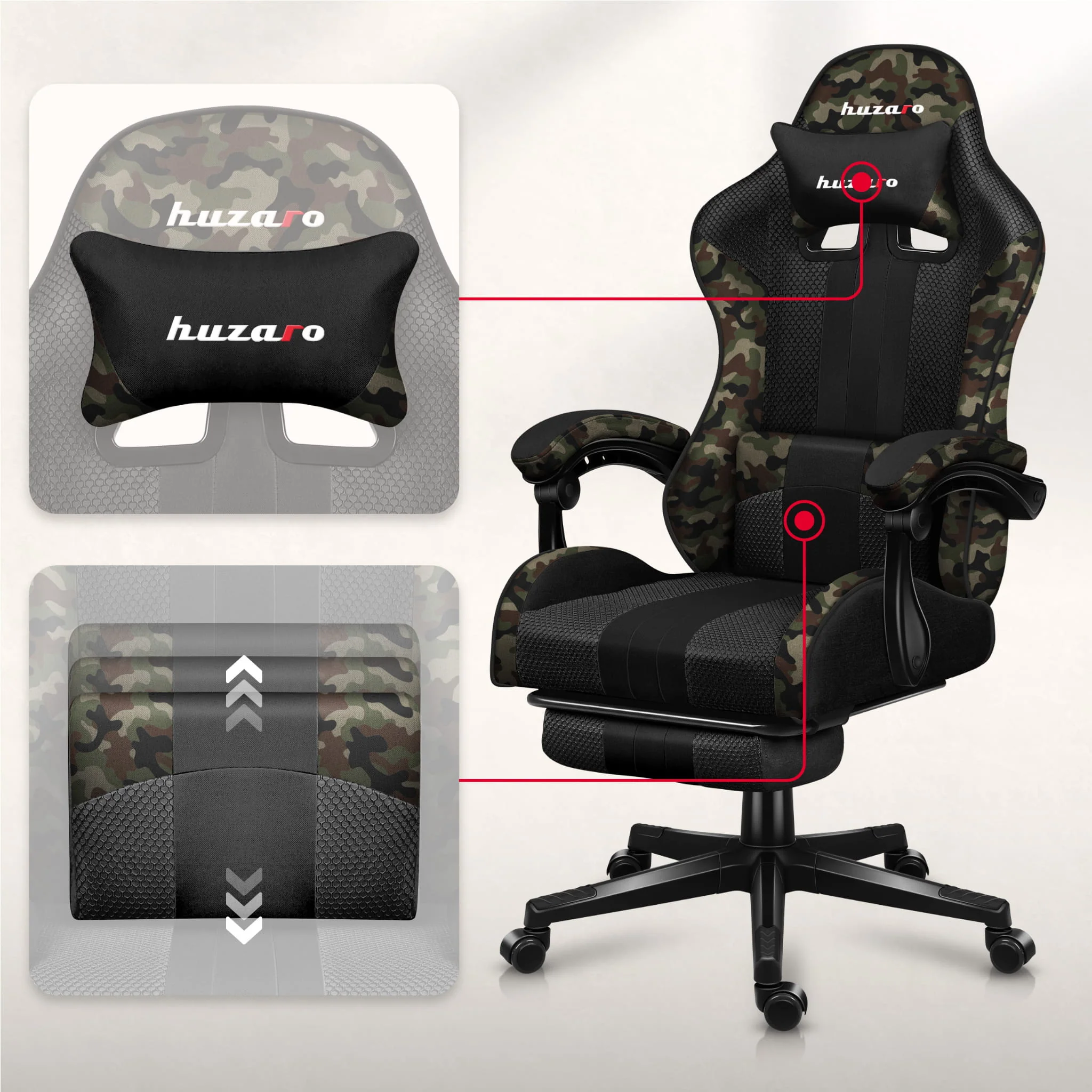 Fotel Gamingowy Huzaro Force 4.7 Camo Mesh - Image 4