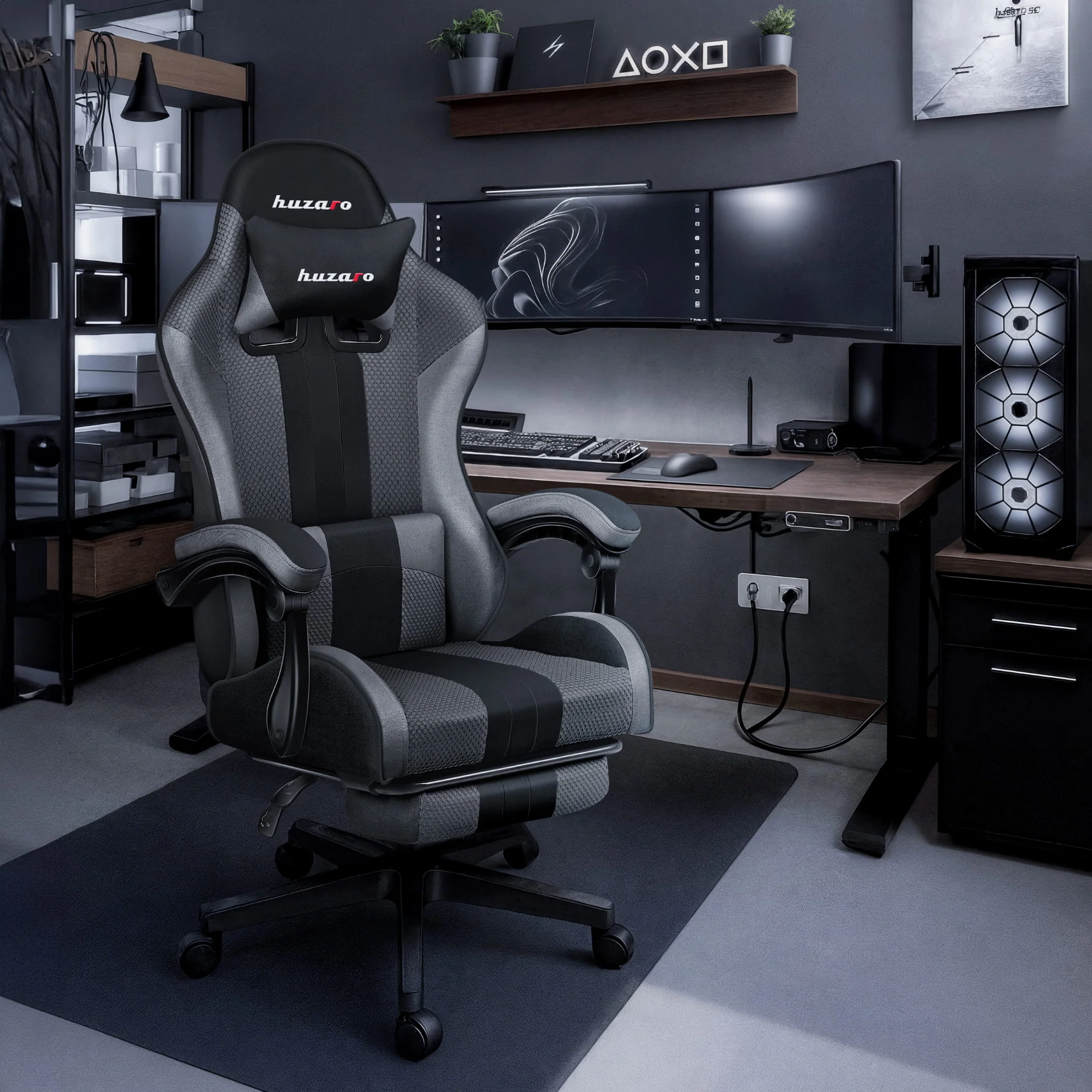 Fotel Gamingowy Huzaro Force 4.7 Grey Mesh - Image 3