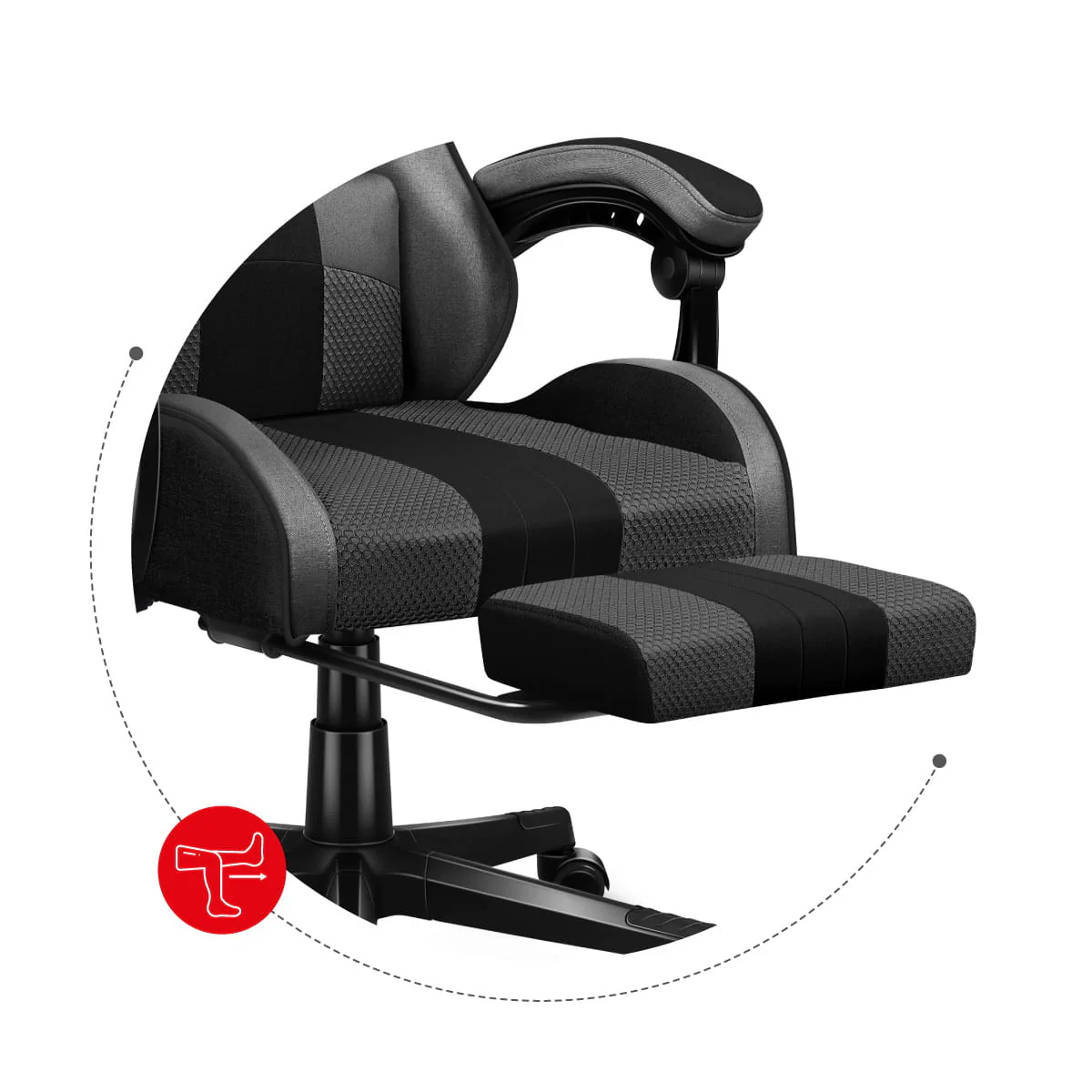 Fotel Gamingowy Huzaro Force 4.7 Grey Mesh OUTLET - Image 19