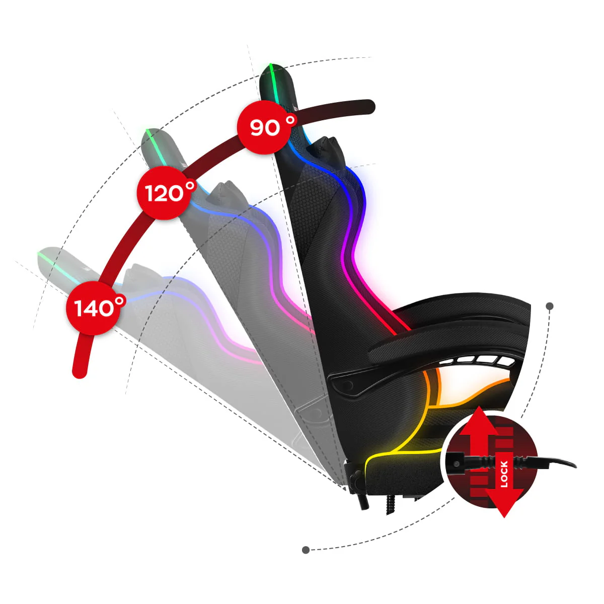 Fotel Gamingowy HUZARO Force 4.7 RGB Mesh OUTLET - Image 15