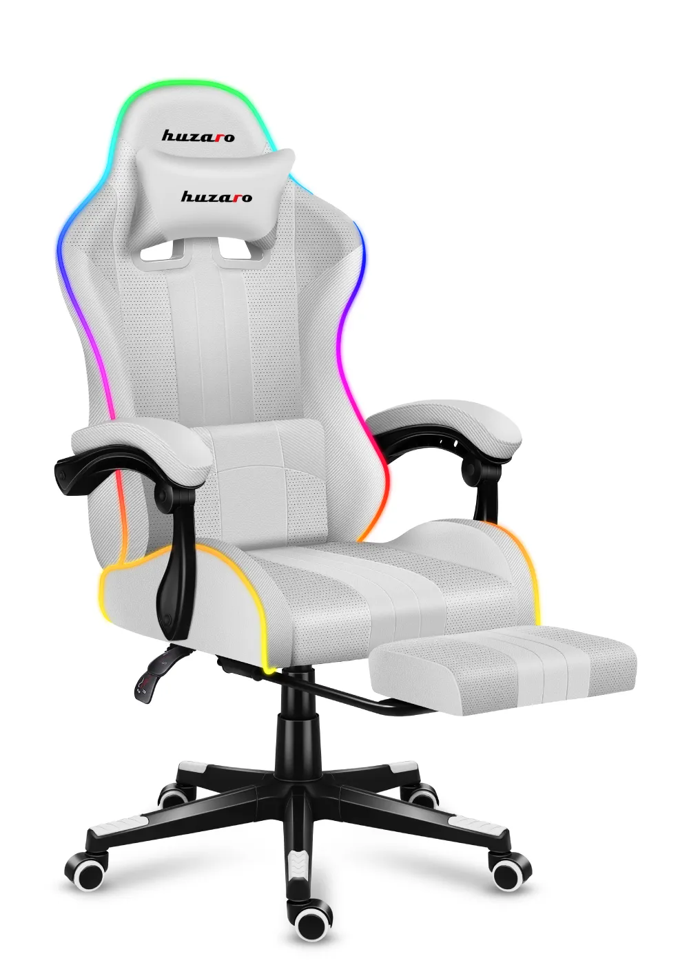 Fotel Gamingowy HUZARO Force 4.7 White RGB - Image 6