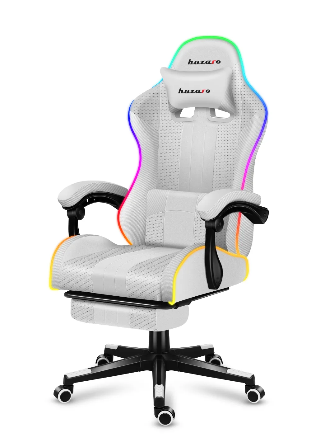 Fotel Gamingowy HUZARO Force 4.7 White RGB - Image 9