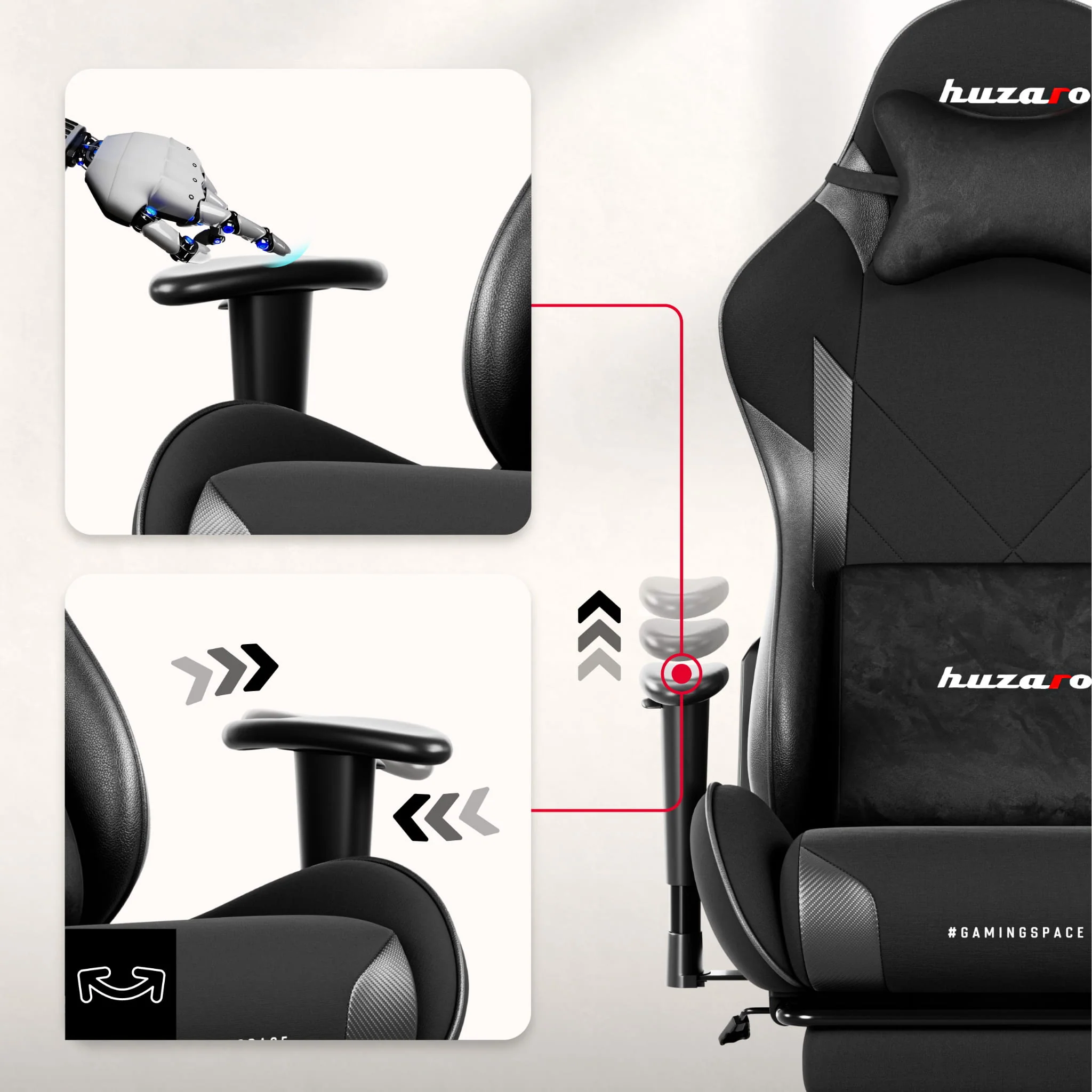 Fotel gamingowy Huzaro Force 5.7 Black - Image 8