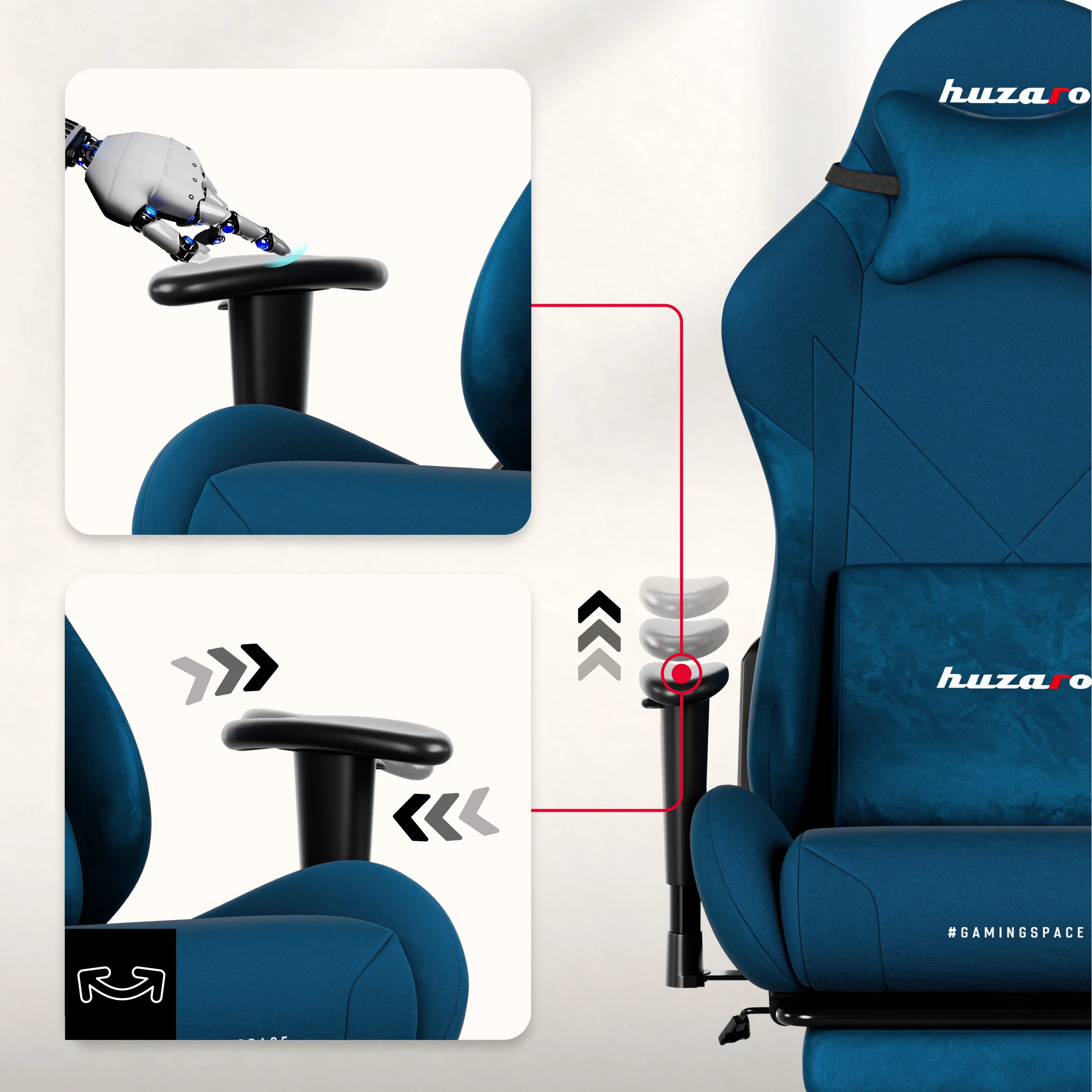 Fotel gamingowy Huzaro Force 5.7 Blue - Image 5