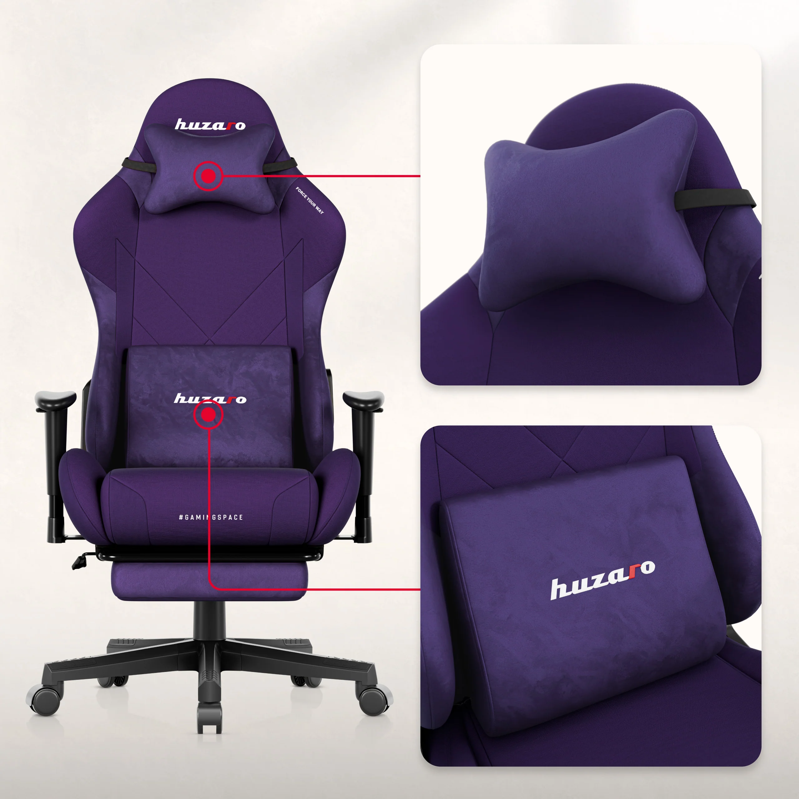 Fotel gamingowy Huzaro Force 5.7 Purple - Image 4