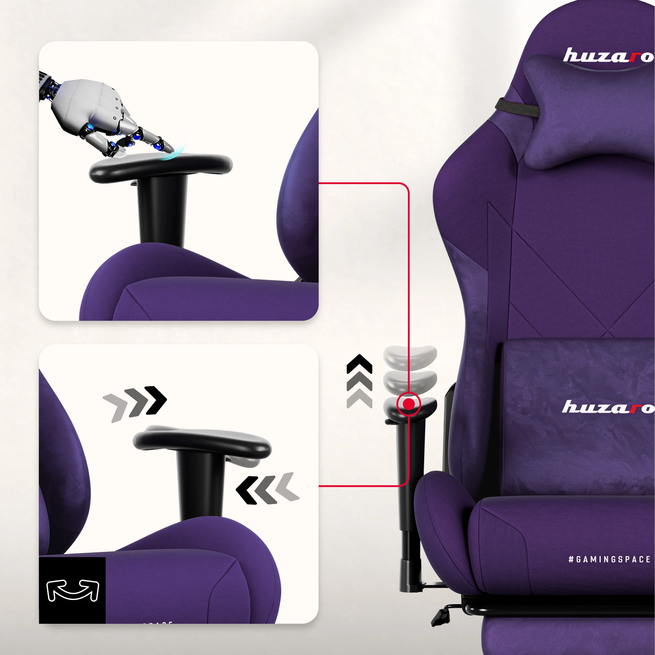 Fotel gamingowy Huzaro Force 5.7 Purple - Image 5