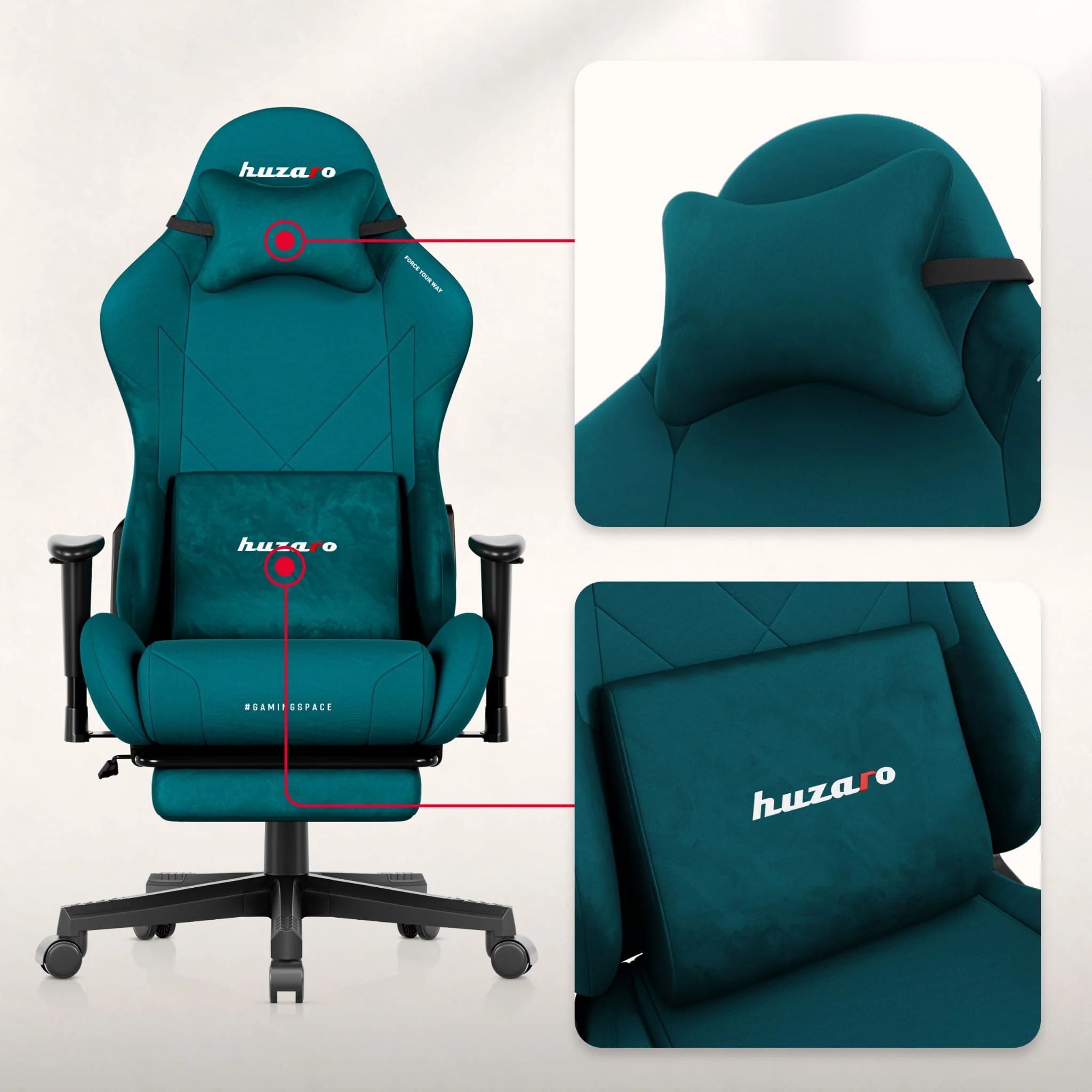 Fotel gamingowy Huzaro Force 5.7 Teal - Image 4