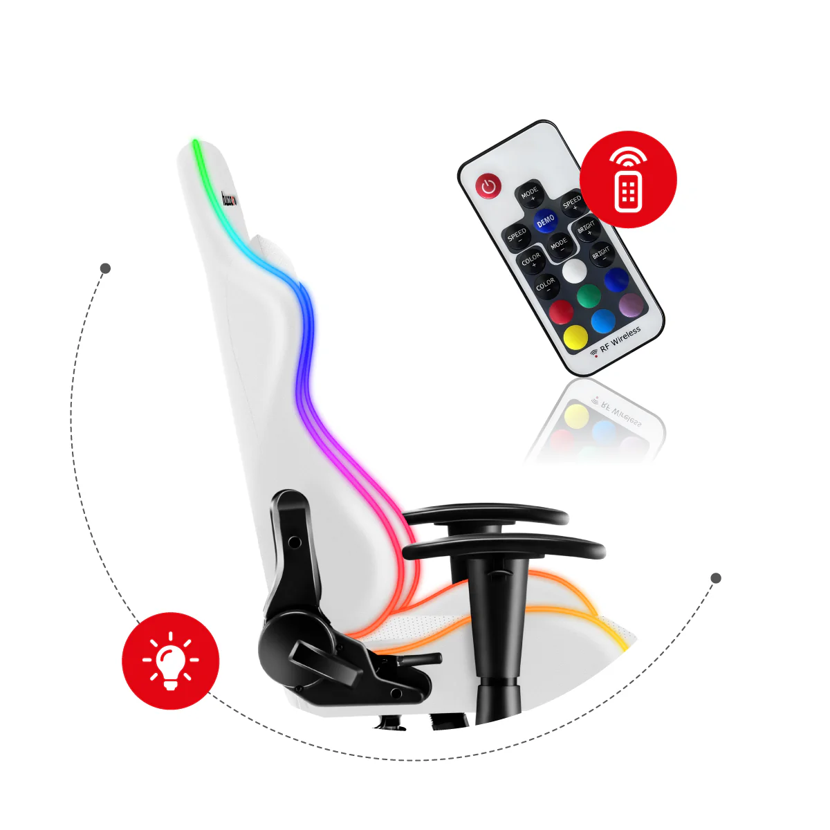Fotel Gamingowy HUZARO FORCE 6.0 White RGB OUTLET - Image 10