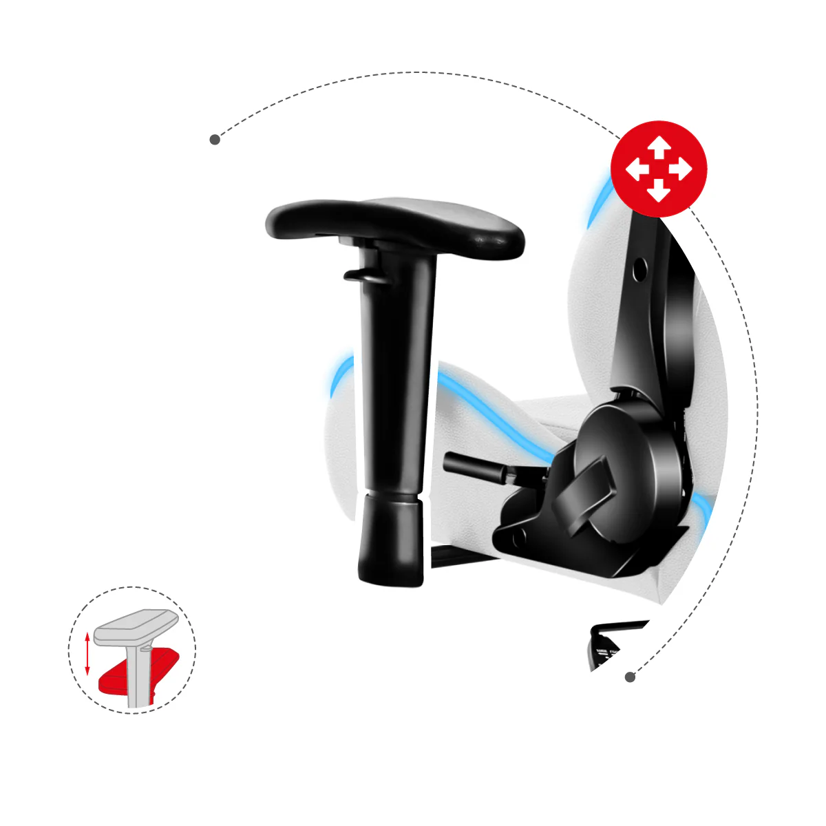 Fotel Gamingowy HUZARO FORCE 6.0 White RGB OUTLET - Image 13