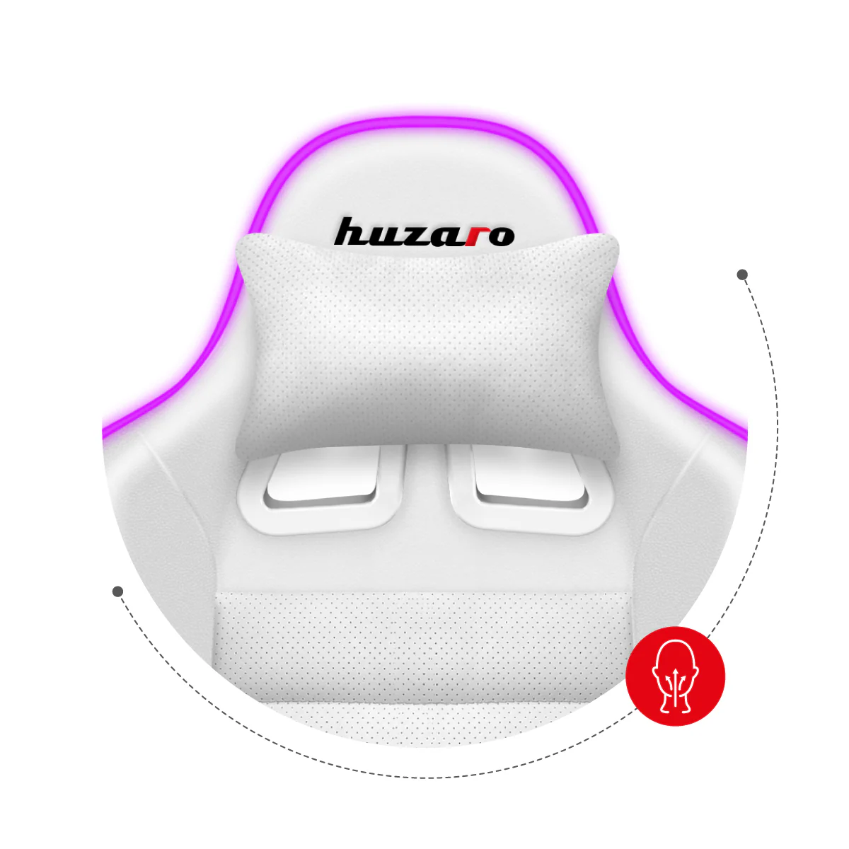 Fotel Gamingowy HUZARO FORCE 6.0 White RGB OUTLET - Image 14