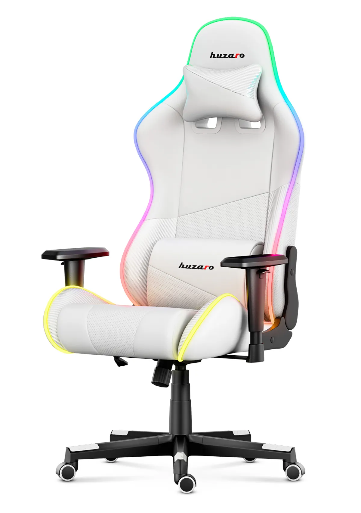 Fotel Gamingowy HUZARO FORCE 6.2  White RGB LED - Image 8