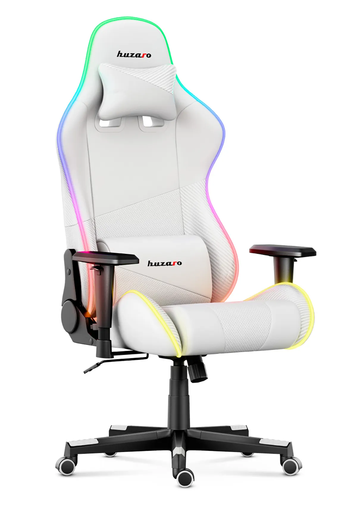Fotel Gamingowy HUZARO FORCE 6.2  White RGB LED - Image 9