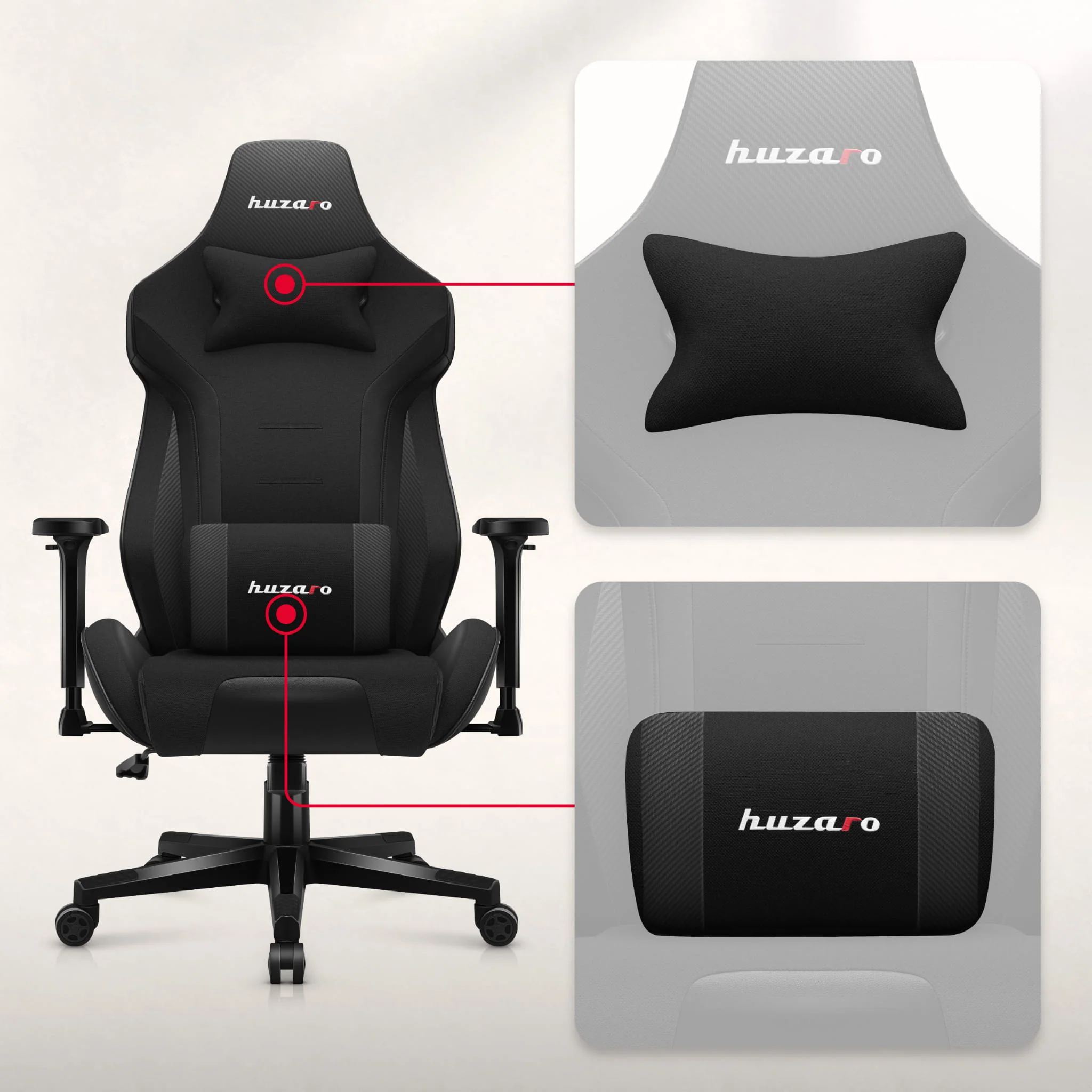 Fotel Gamingowy HUZARO FORCE 7.6 Black - Image 5