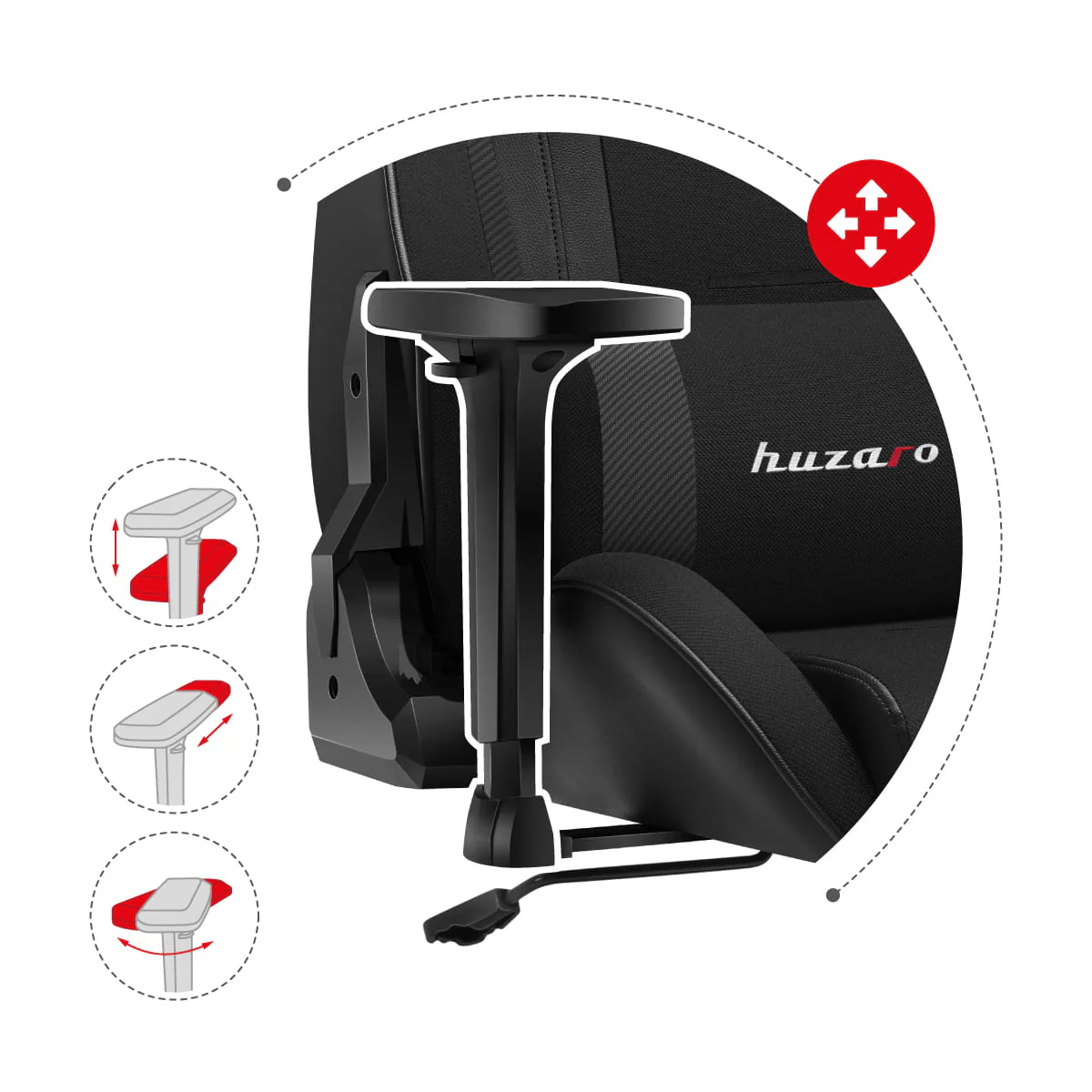 Fotel Gamingowy HUZARO FORCE 7.6 Black - Image 9