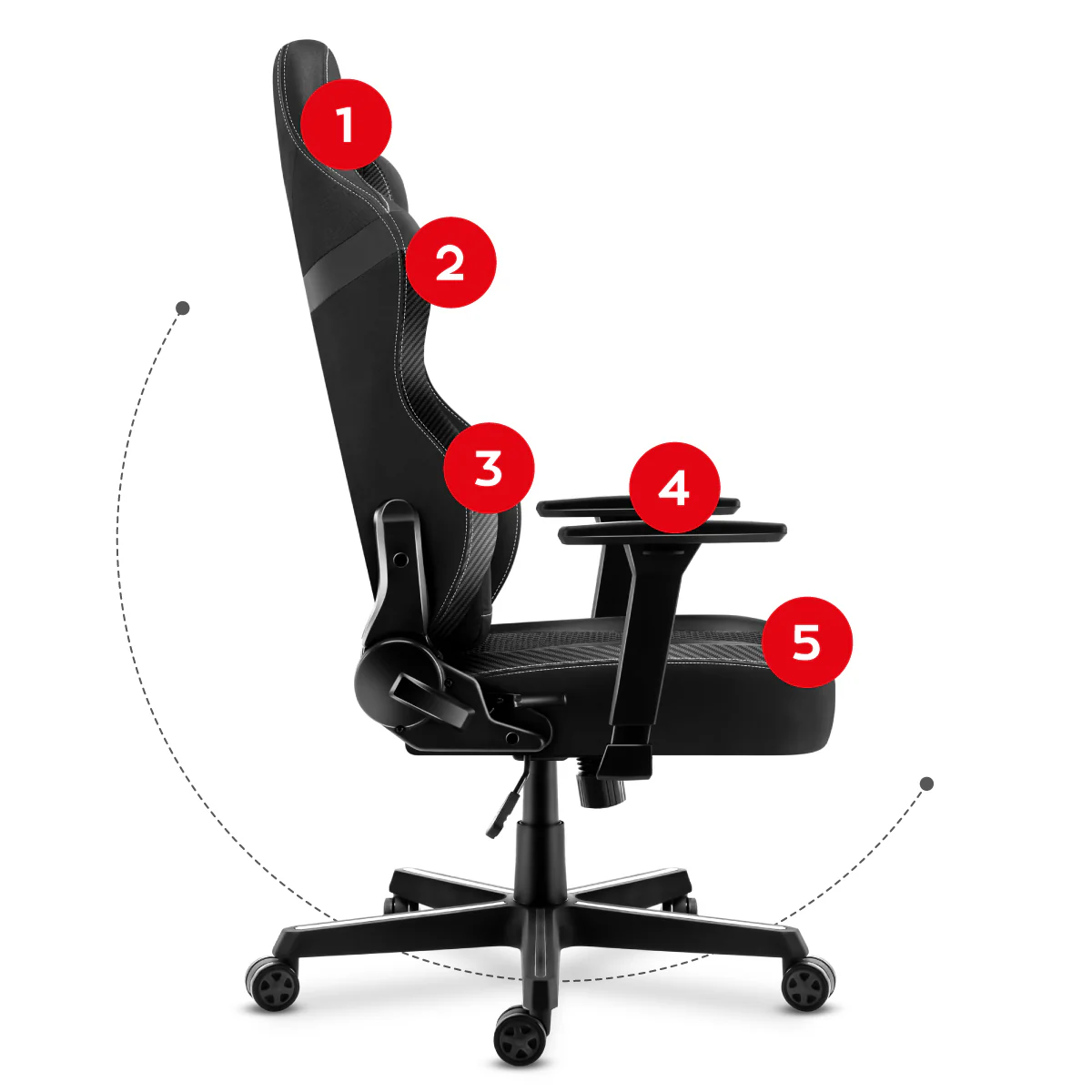 Fotel Gamingowy HUZARO FORCE 7.7 Black OUTLET - Image 3