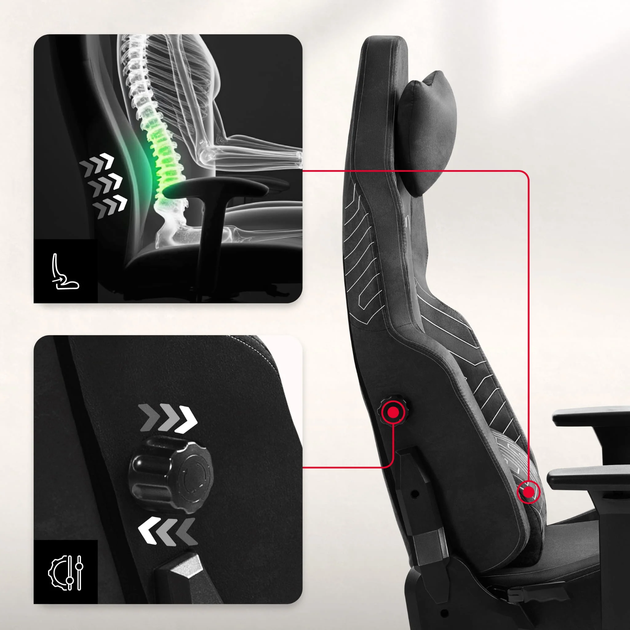 Fotel Gamingowy HUZARO FORCE 8.1 Black - Image 4