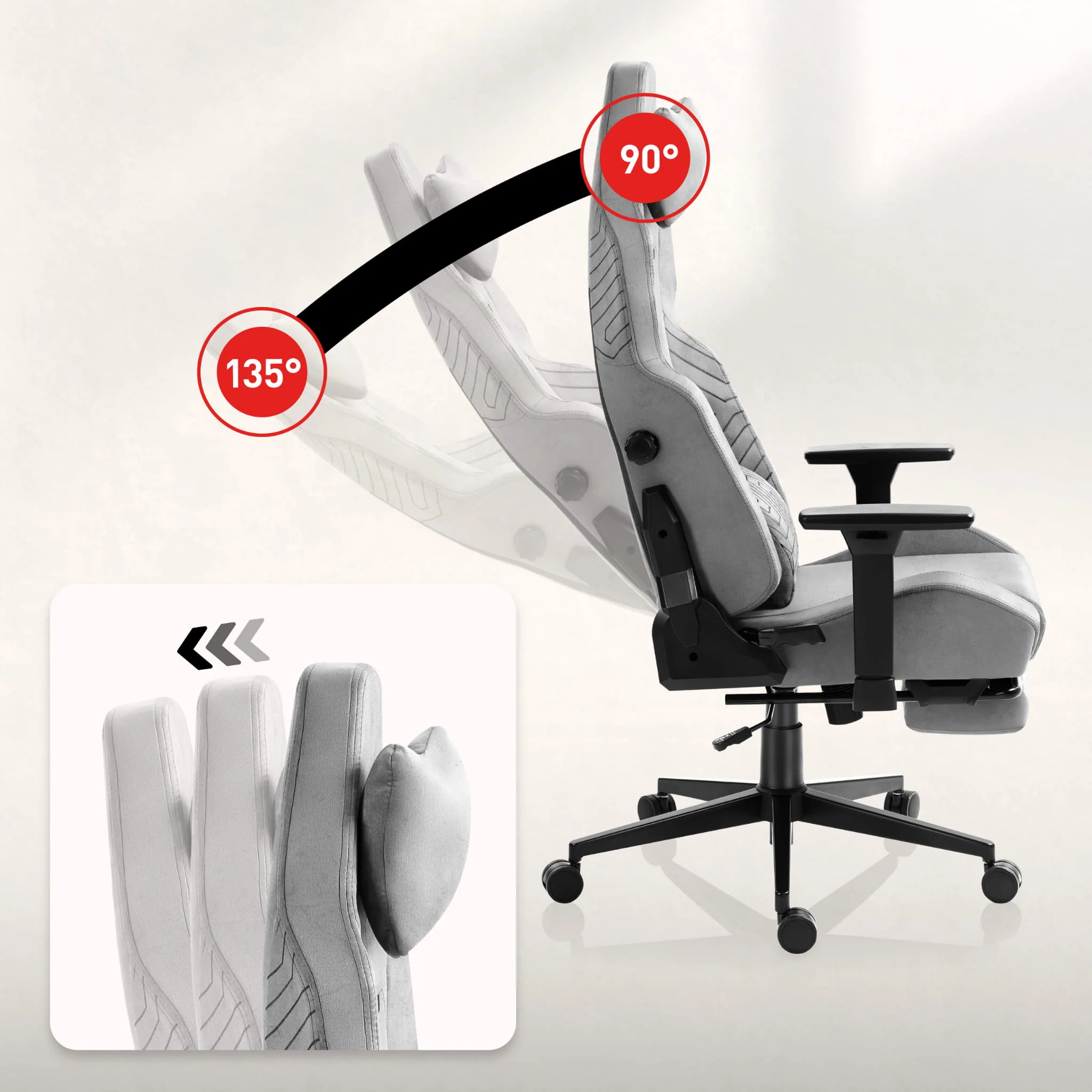 Fotel Gamingowy HUZARO FORCE 8.1 Grey - Image 5