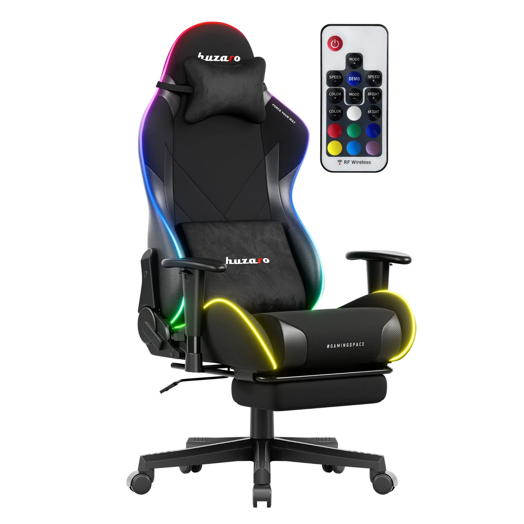 Fotel gamingowy LED Huzaro Force 5.7 Black RGB - Image 10