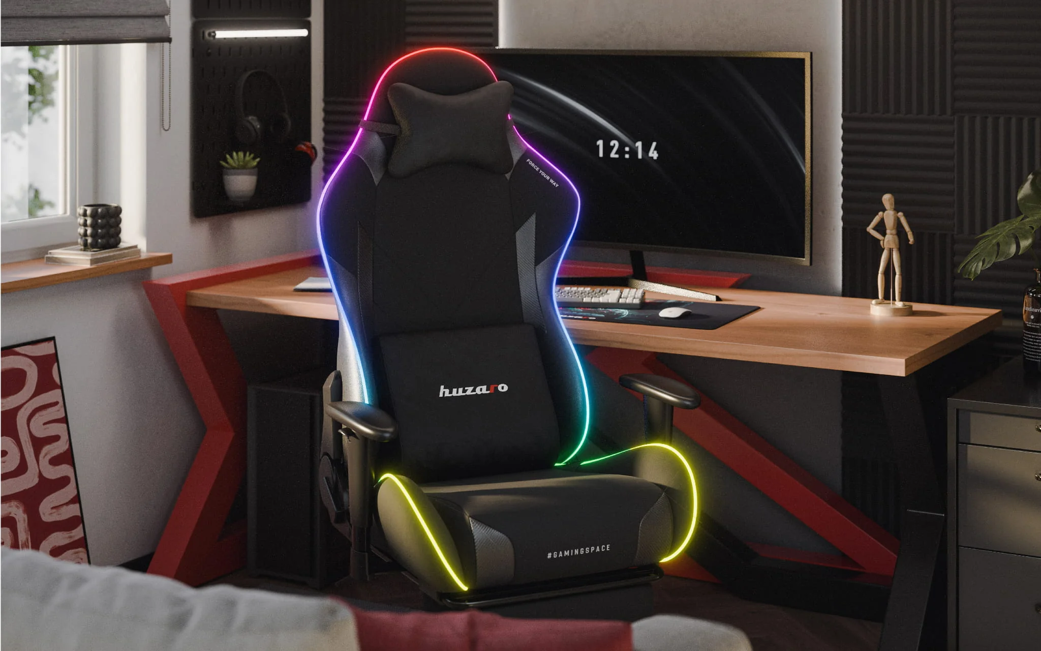 Fotel gamingowy LED Huzaro Force 5.7 Black RGB - Image 11
