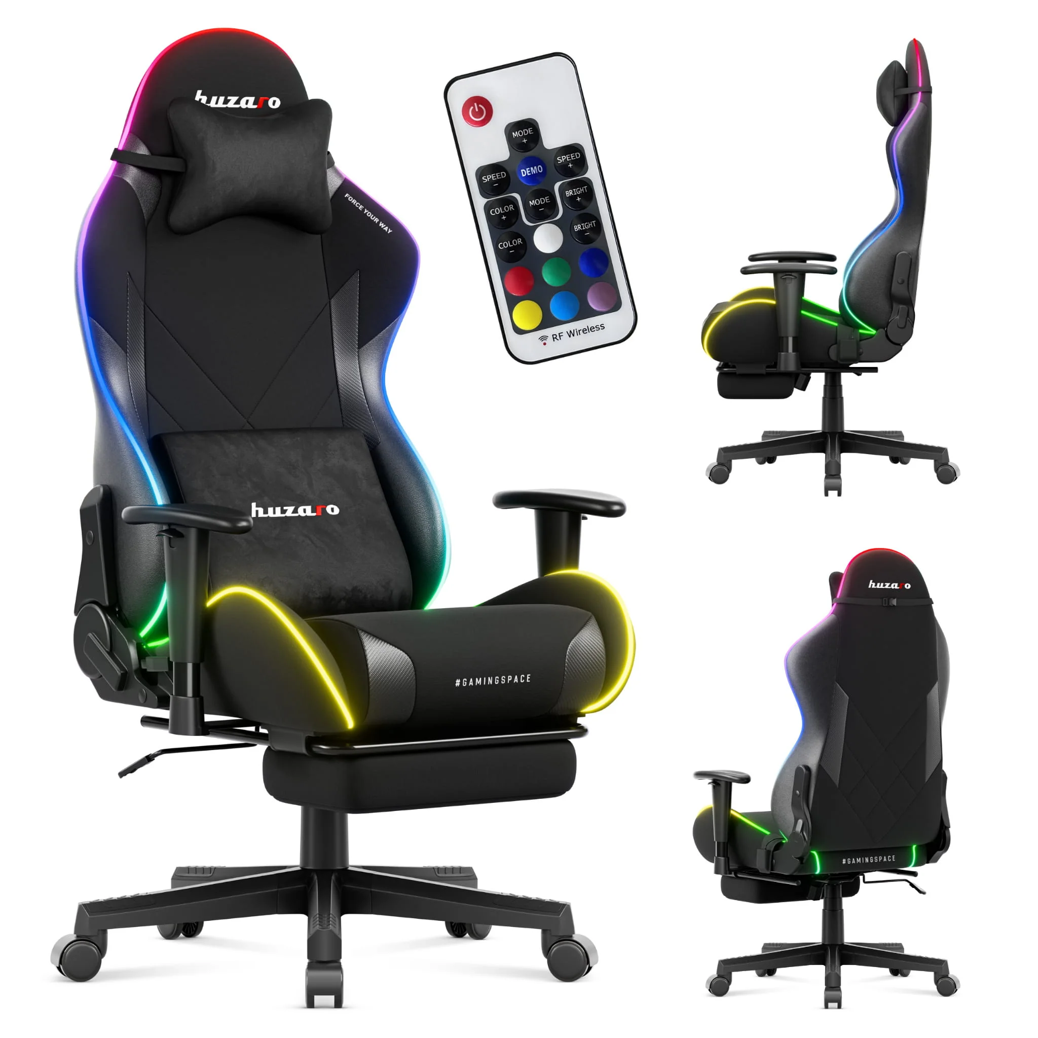 Fotel gamingowy LED Huzaro Force 5.7 Black RGB - Image 12