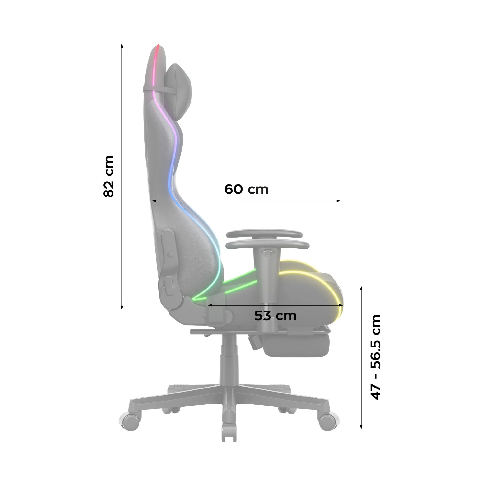 Fotel gamingowy LED Huzaro Force 5.7 Black RGB - Image 16