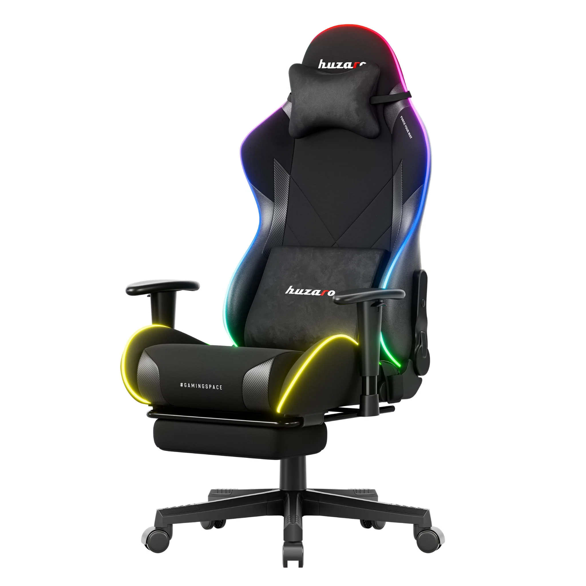 Fotel gamingowy LED Huzaro Force 5.7 Black RGB - Image 6