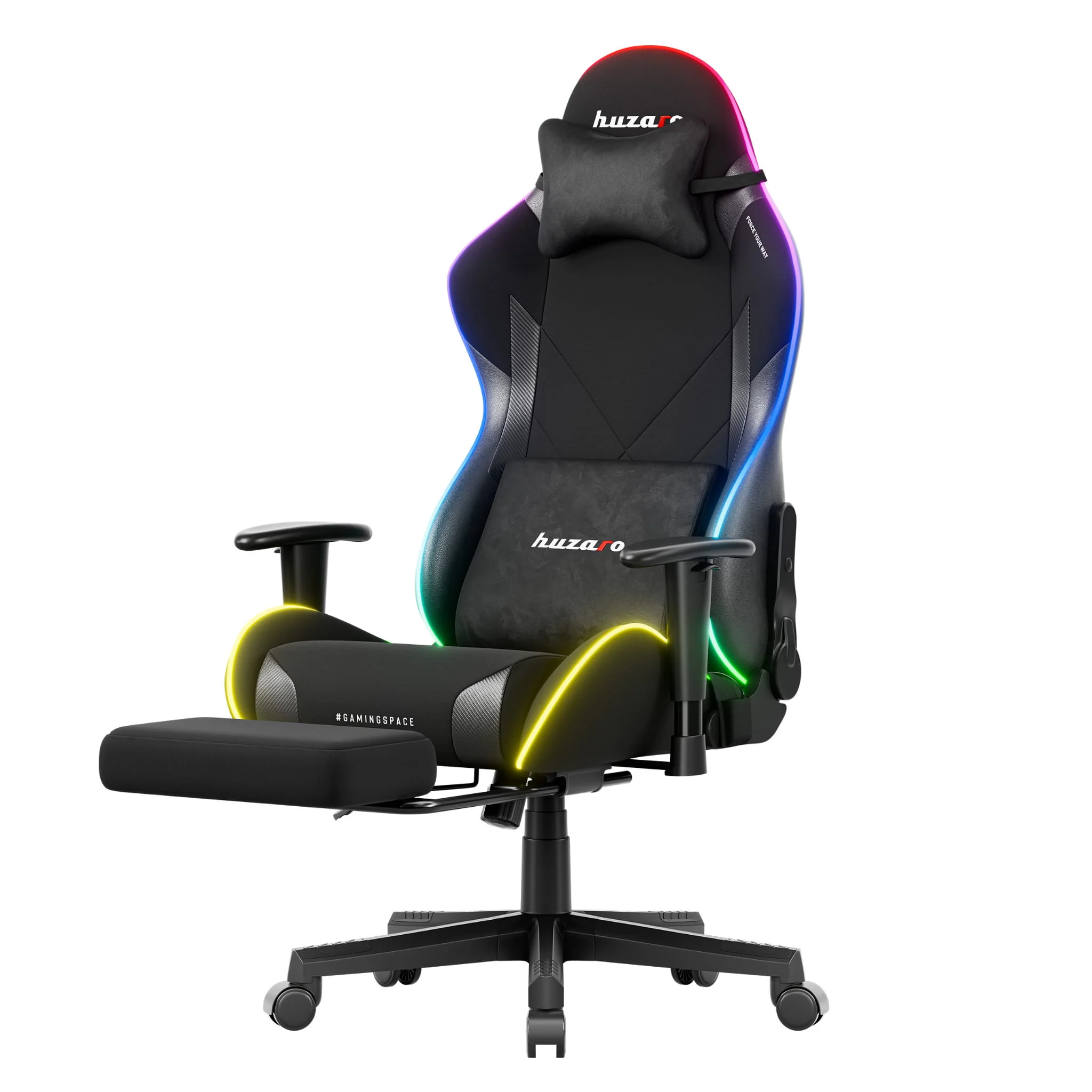 Fotel gamingowy LED Huzaro Force 5.7 Black RGB - Image 7