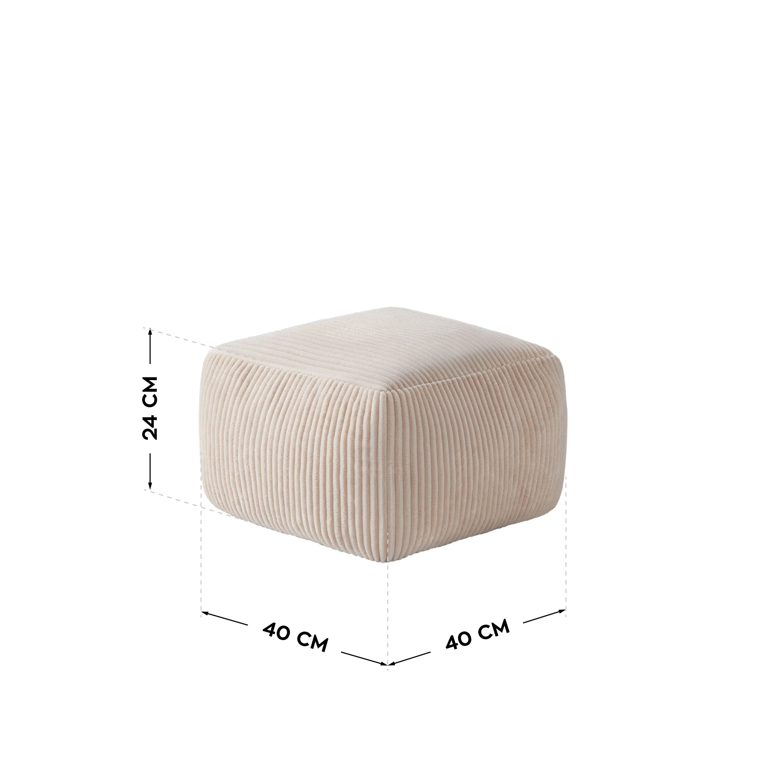 Fotel pufa sztruksowa z podnóżkiem Mark Adler Comfy 3.0 Beige - Image 6