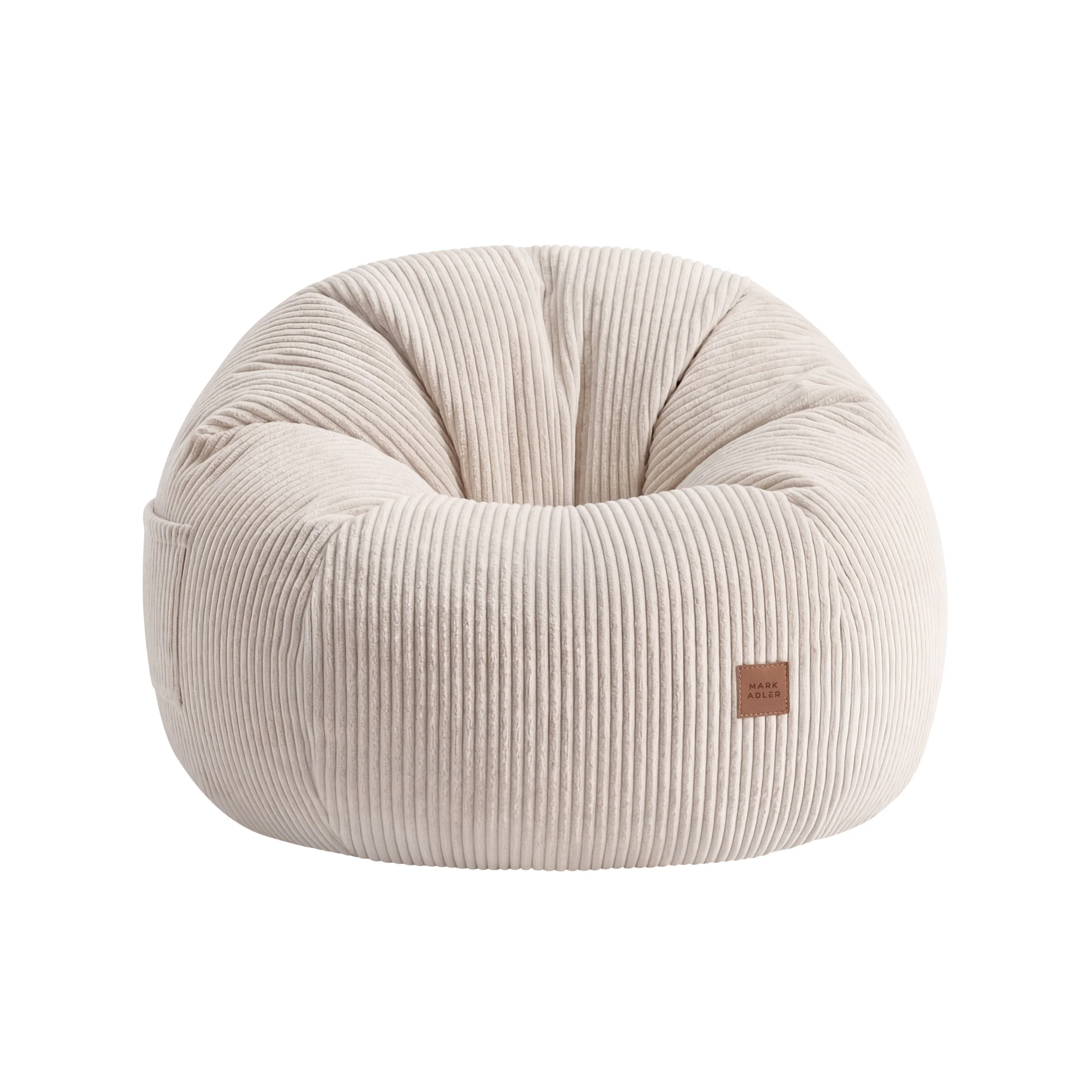 Fotel pufa sztruksowa z podnóżkiem Mark Adler Comfy 3.0 Beige - Image 9