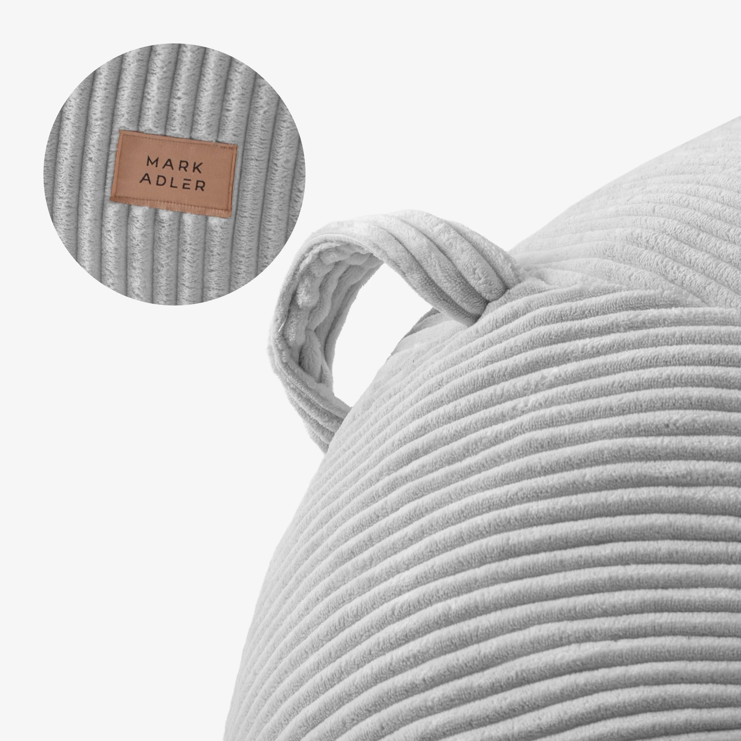 Fotel pufa sztruksowa z podnóżkiem Mark Adler Comfy 3.0 Grey - Image 3