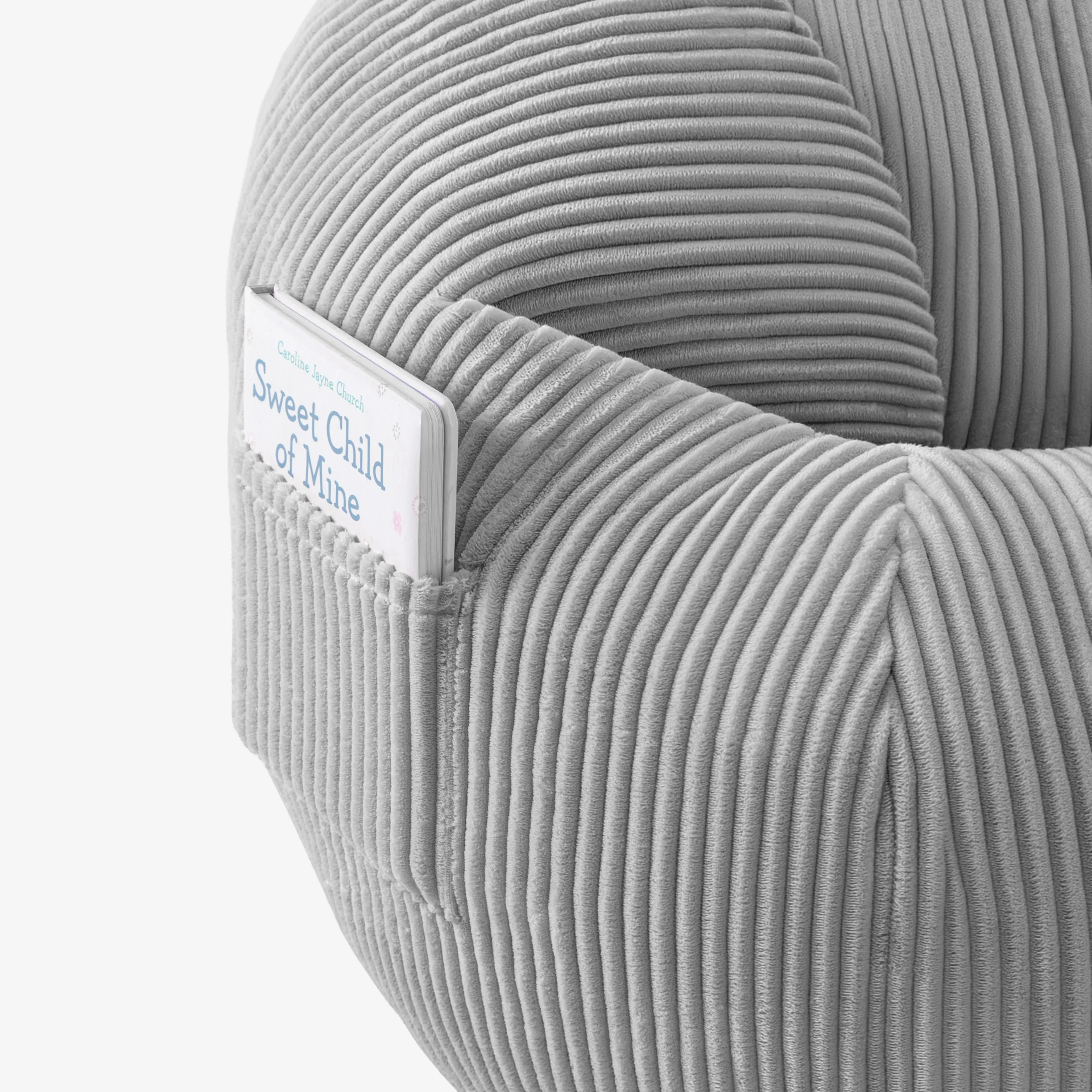 Fotel pufa sztruksowa z podnóżkiem Mark Adler Comfy 3.0 Grey - Image 4