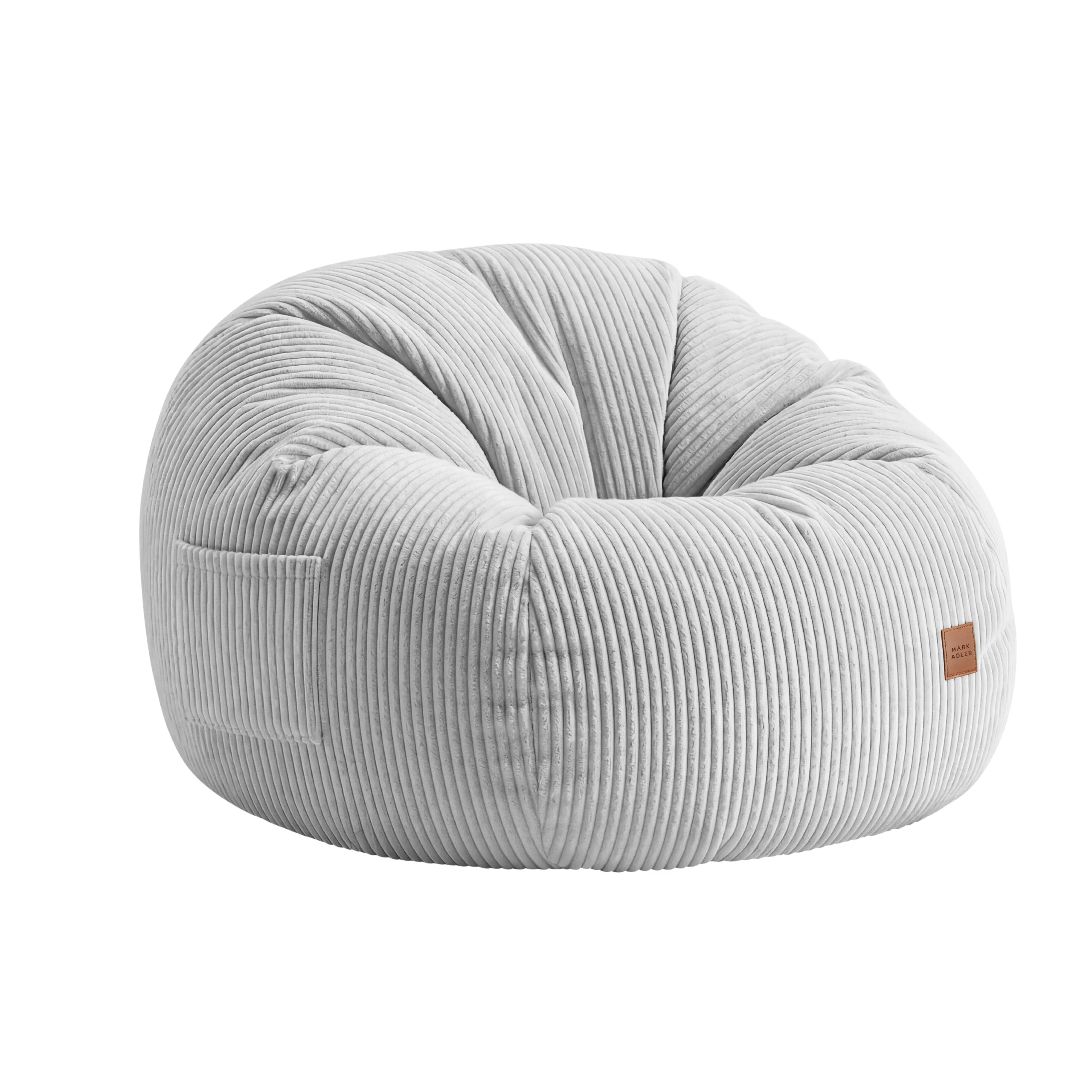 Fotel pufa sztruksowa z podnóżkiem Mark Adler Comfy 3.0 Grey - Image 6