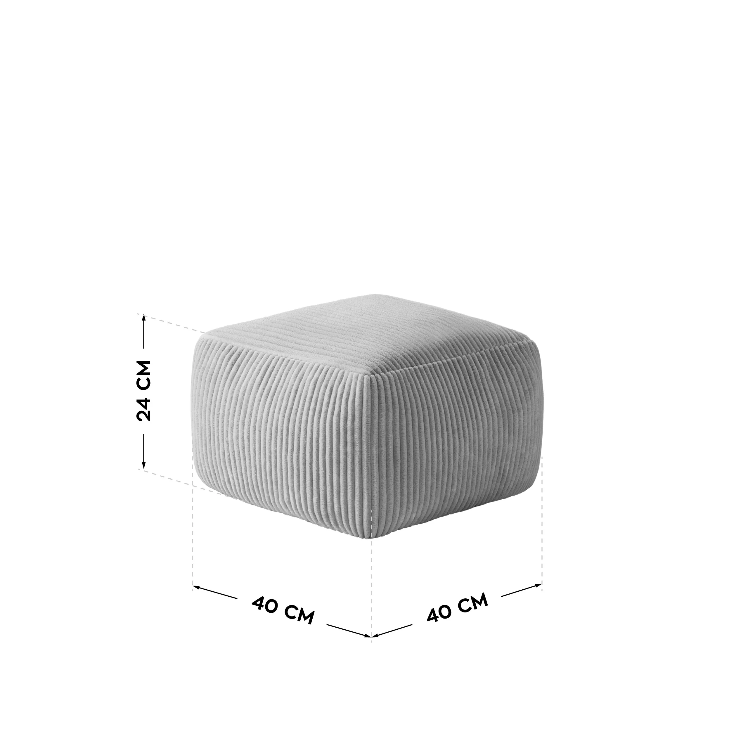Fotel pufa sztruksowa z podnóżkiem Mark Adler Comfy 3.0 Grey - Image 8