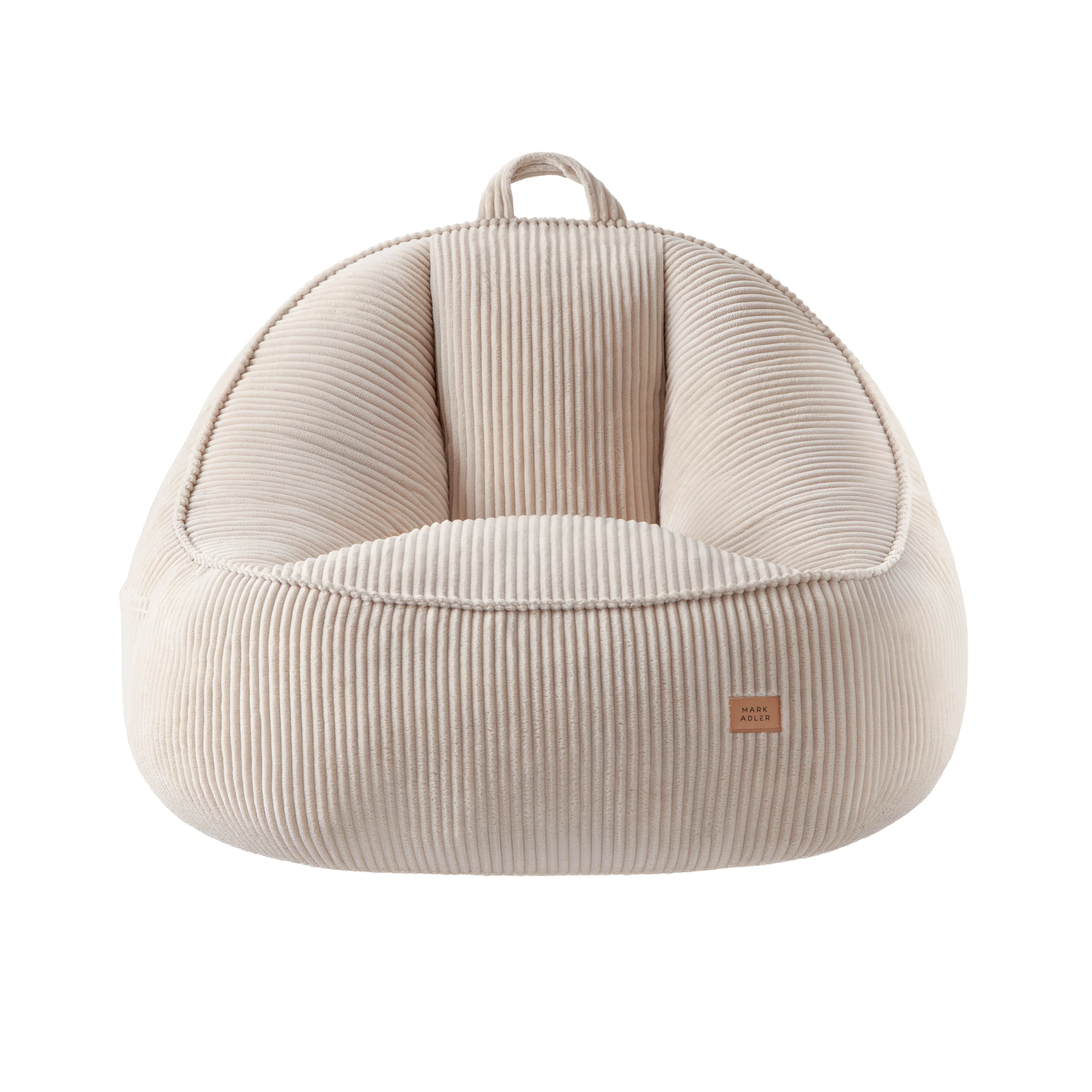 Fotel pufa z oparciem sztruksowa Mark Adler Comfy 4.0 Beige - Image 3