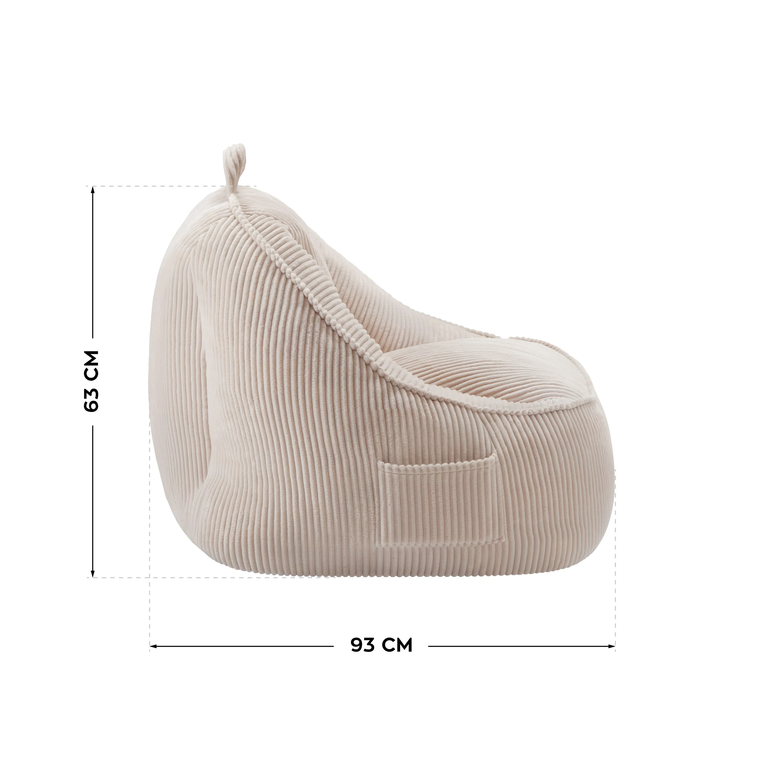 Fotel pufa z oparciem sztruksowa Mark Adler Comfy 4.0 Beige - Image 8