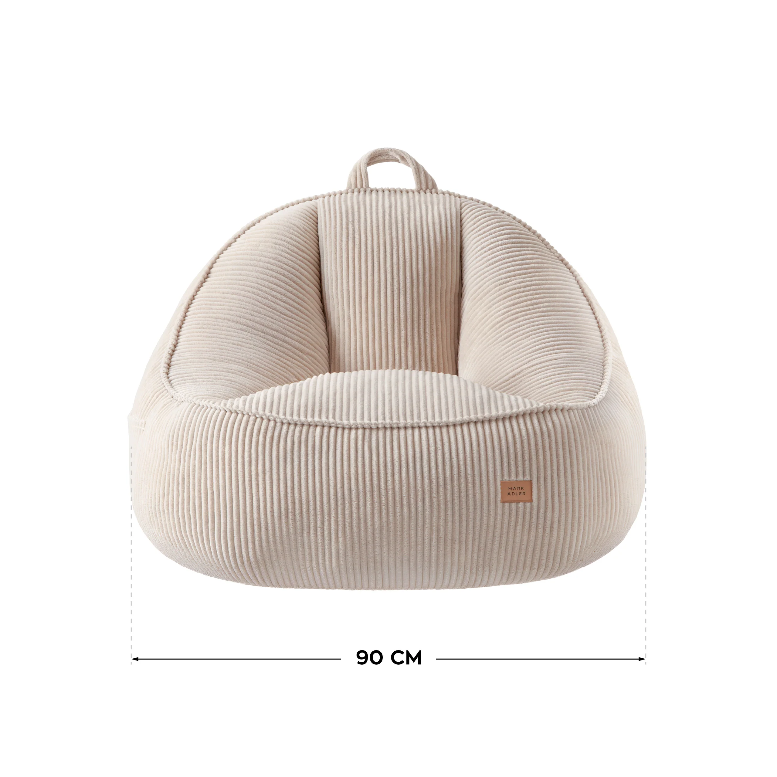 Fotel pufa z oparciem sztruksowa Mark Adler Comfy 4.0 Beige - Image 9