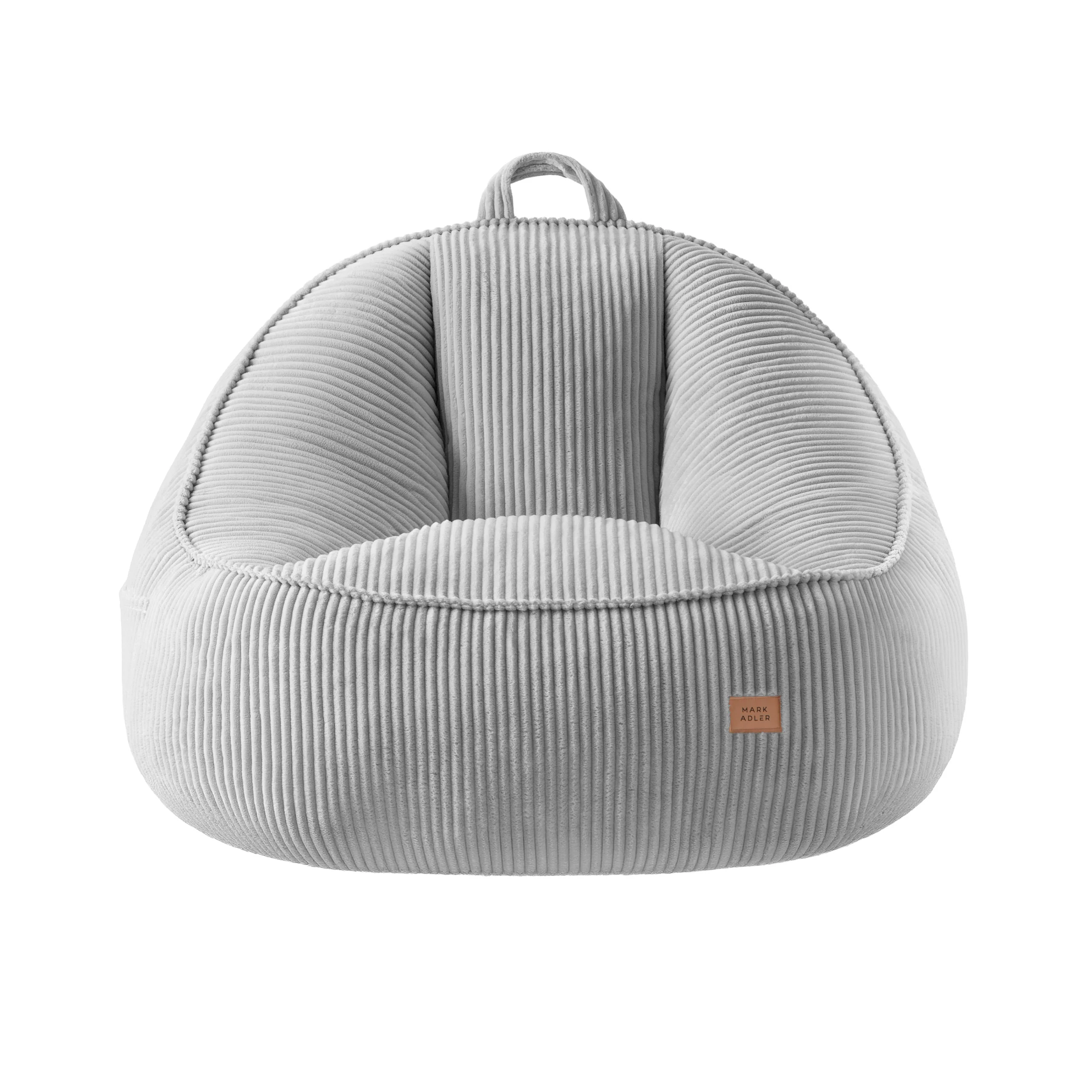 Fotel pufa z oparciem sztruksowa Mark Adler Comfy 4.0 Grey - Image 3