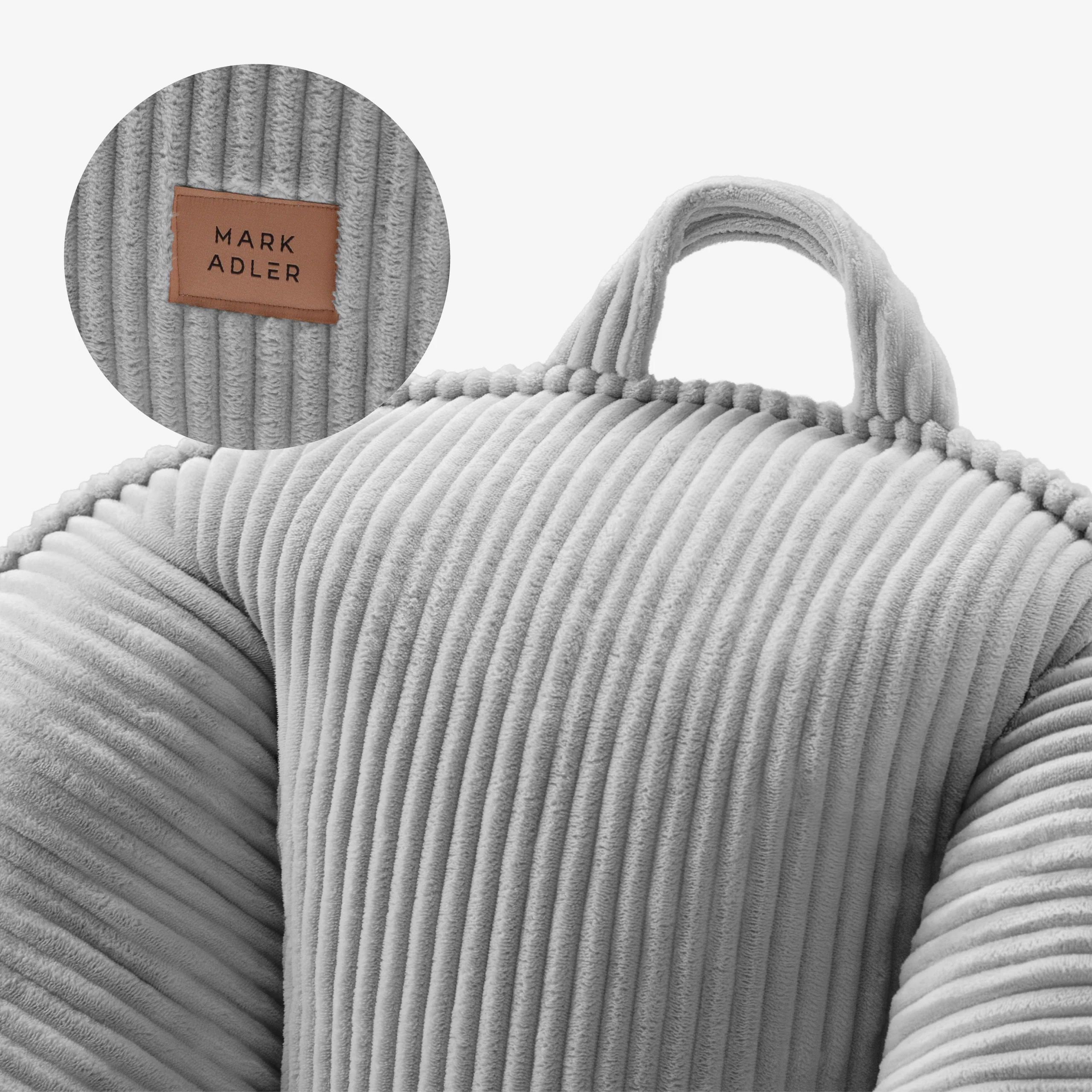 Fotel pufa z oparciem sztruksowa Mark Adler Comfy 4.0 Grey - Image 4