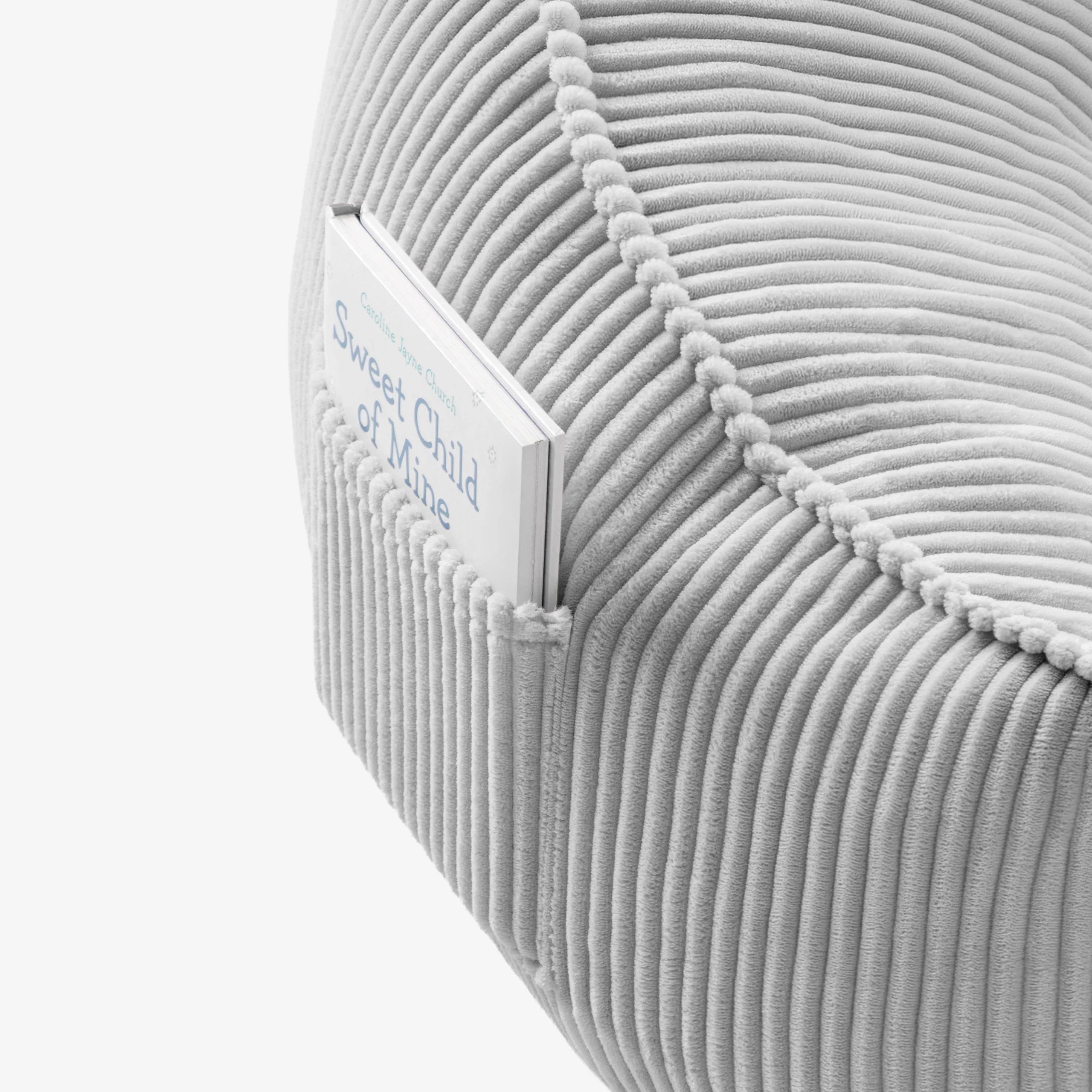 Fotel pufa z oparciem sztruksowa Mark Adler Comfy 4.0 Grey - Image 5