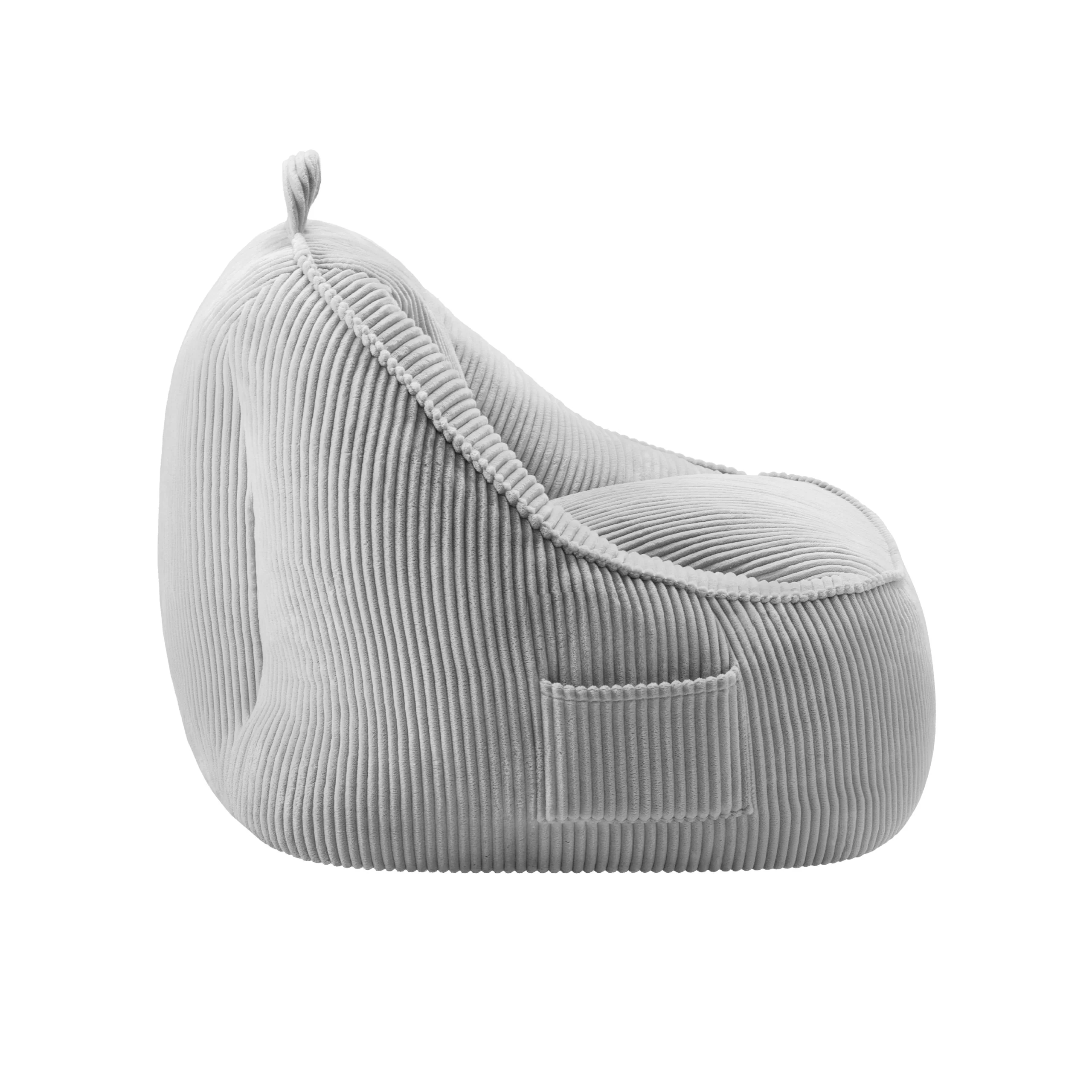 Fotel pufa z oparciem sztruksowa Mark Adler Comfy 4.0 Grey - Image 6