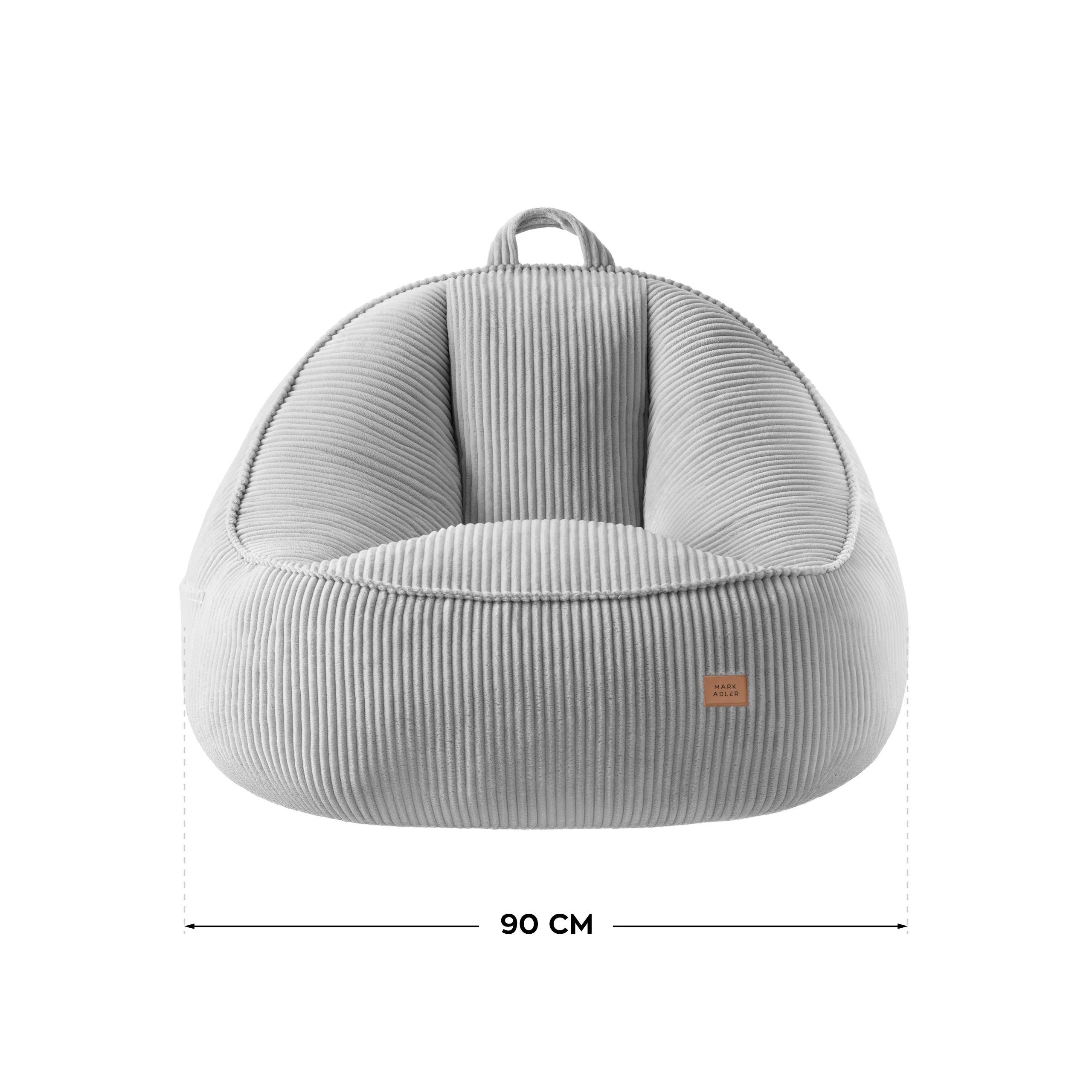 Fotel pufa z oparciem sztruksowa Mark Adler Comfy 4.0 Grey - Image 8