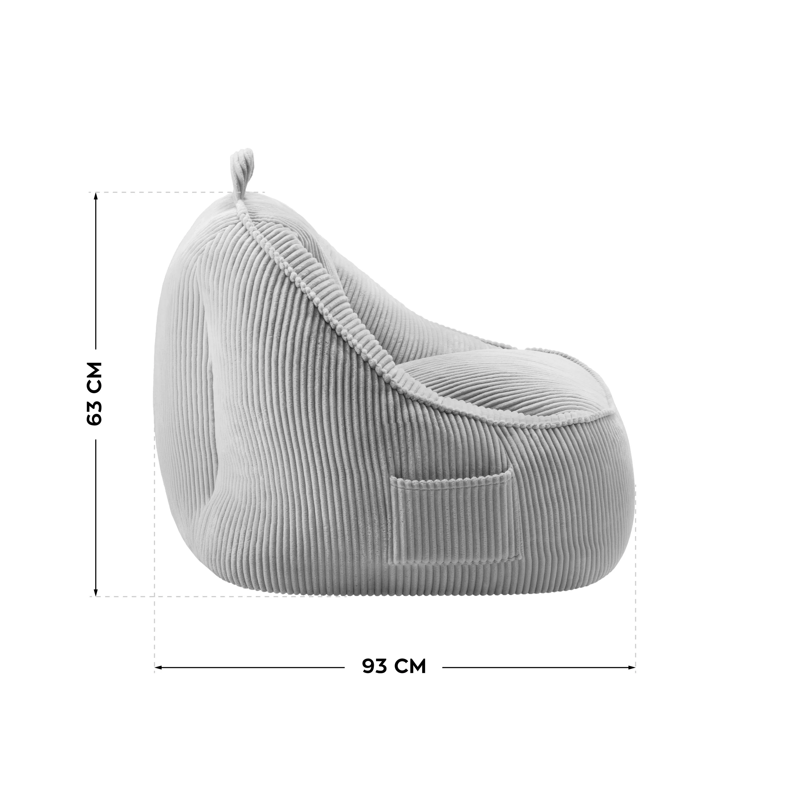 Fotel pufa z oparciem sztruksowa Mark Adler Comfy 4.0 Grey - Image 9