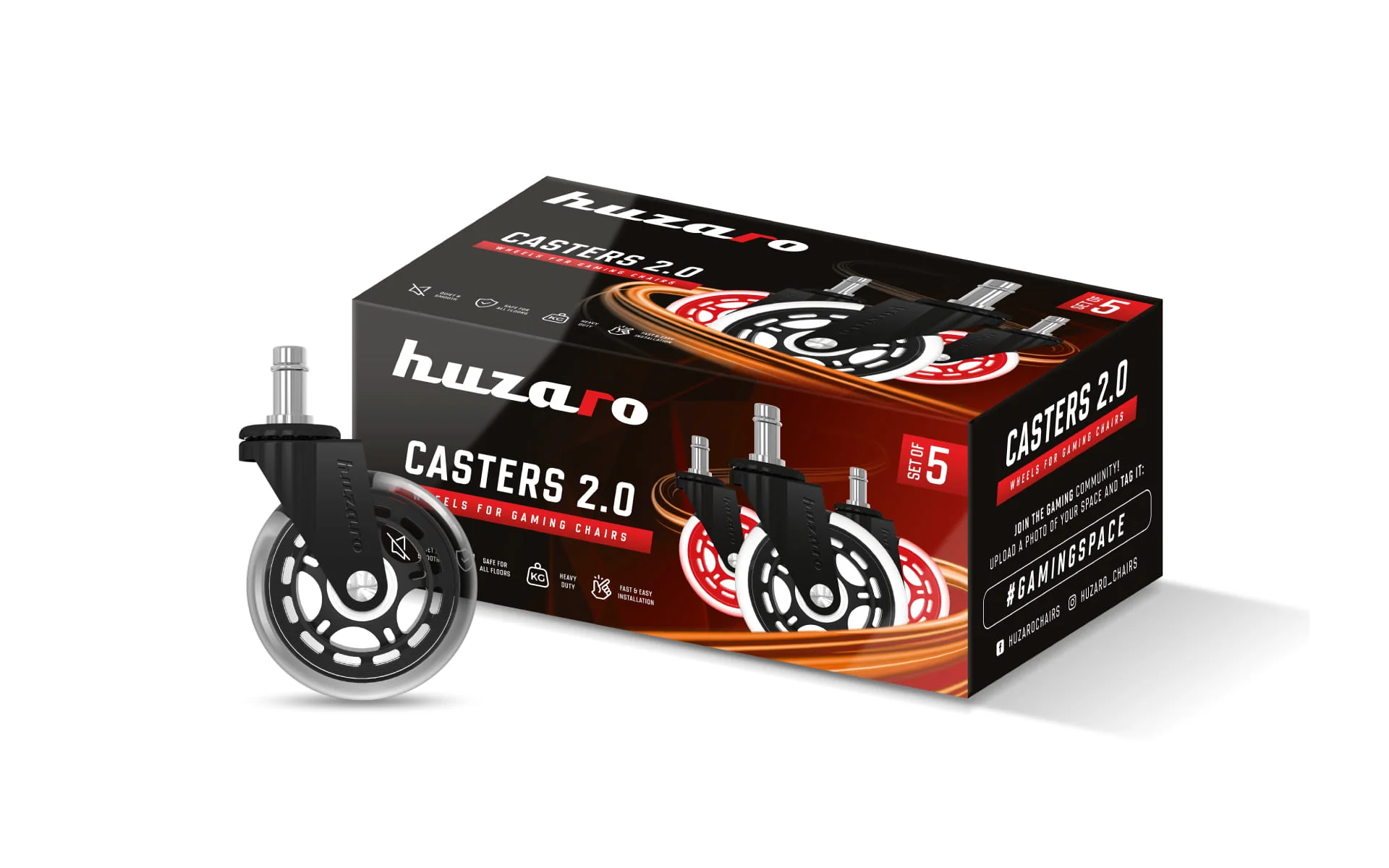 Kółka do fotela Casters 2.0 Black - Image 3