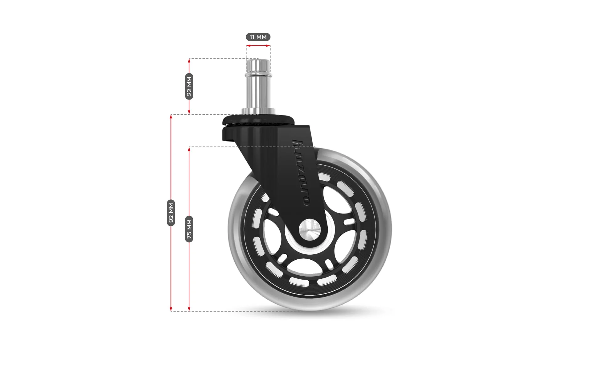 Kółka do fotela Casters 2.0 Black - Image 6