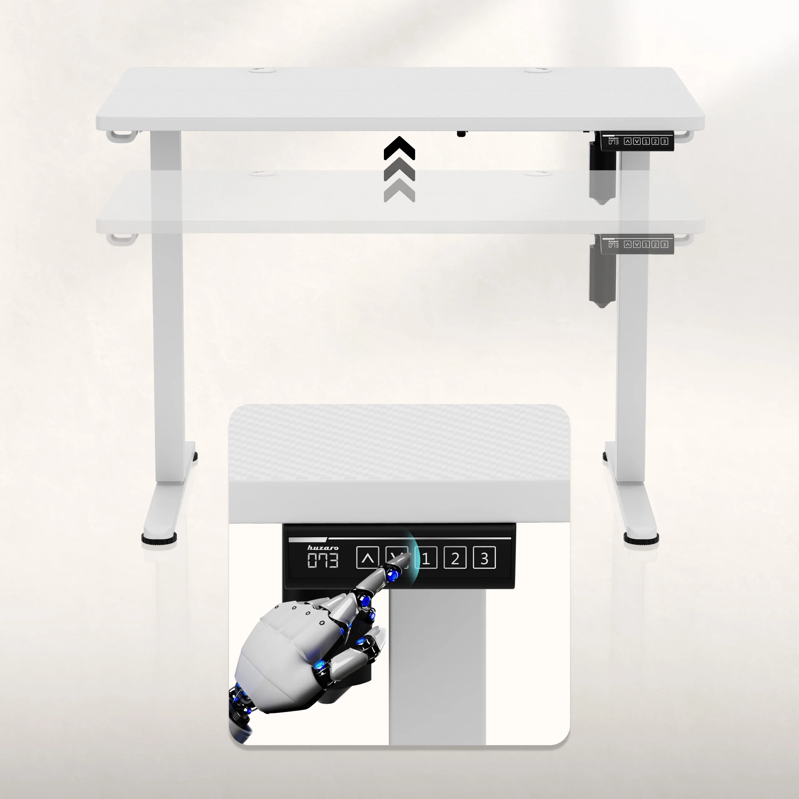 Regulowane biurko na kółkach elektryczne Huzaro Hero 7.8 White - Image 16