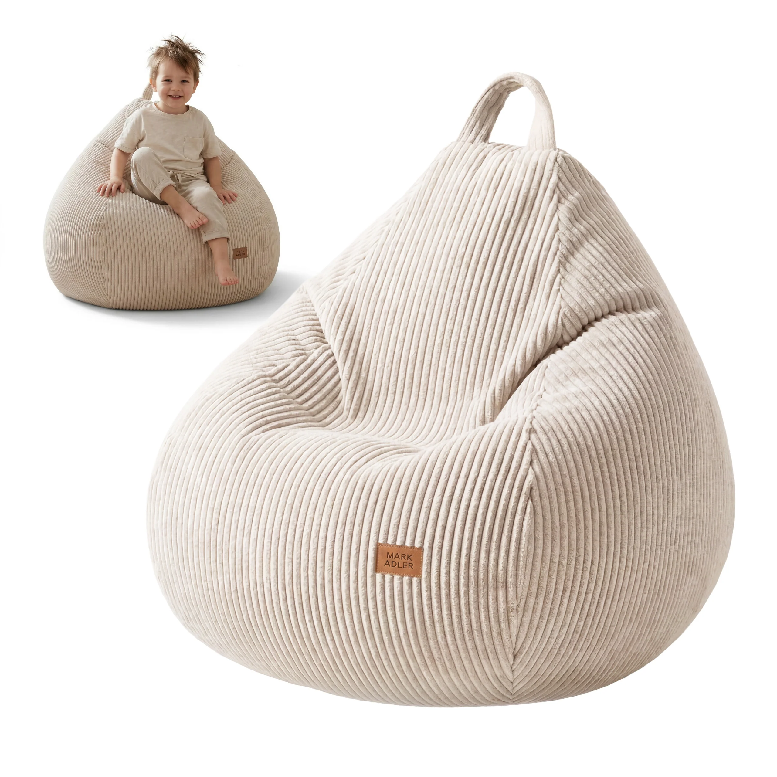 Sztruksowa pufa worek beżowa Mark Adler Comfy 1.0 Beige - Image 6