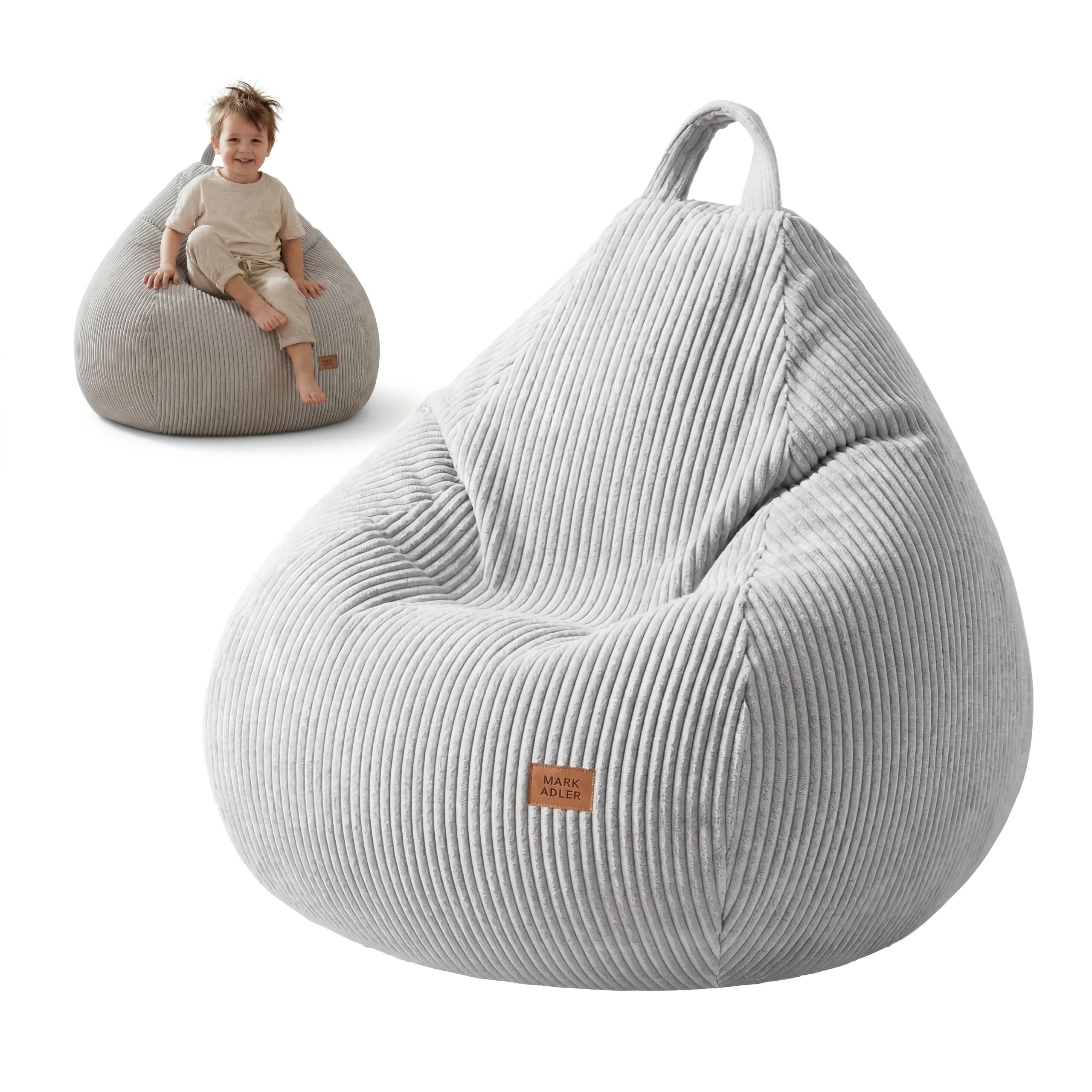 Sztruksowa pufa worek szara Mark Adler Comfy 1.0 Grey - Image 6